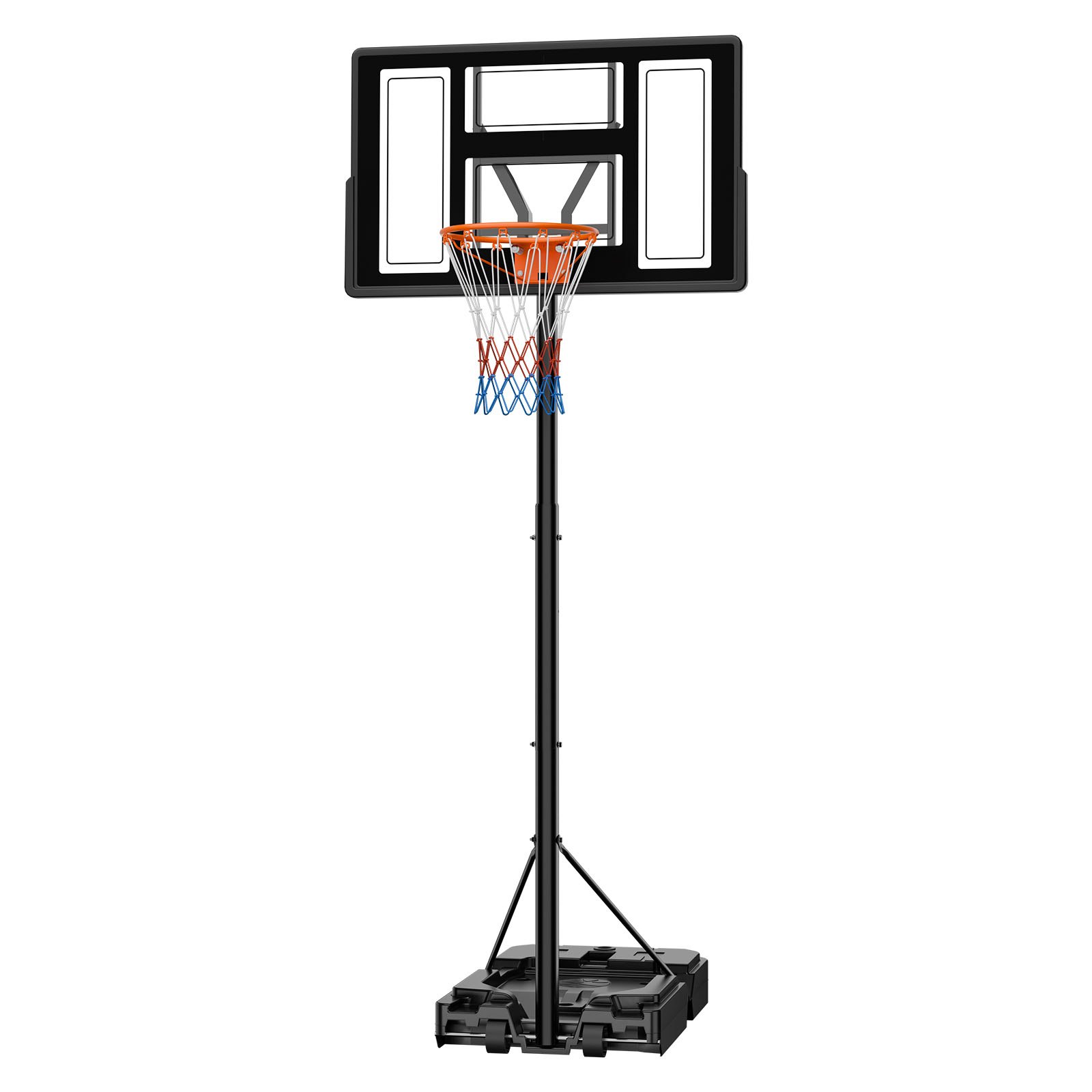 Soporte de baloncesto portátil, altura ajustable 4.4 a 10 pies, con ruedas