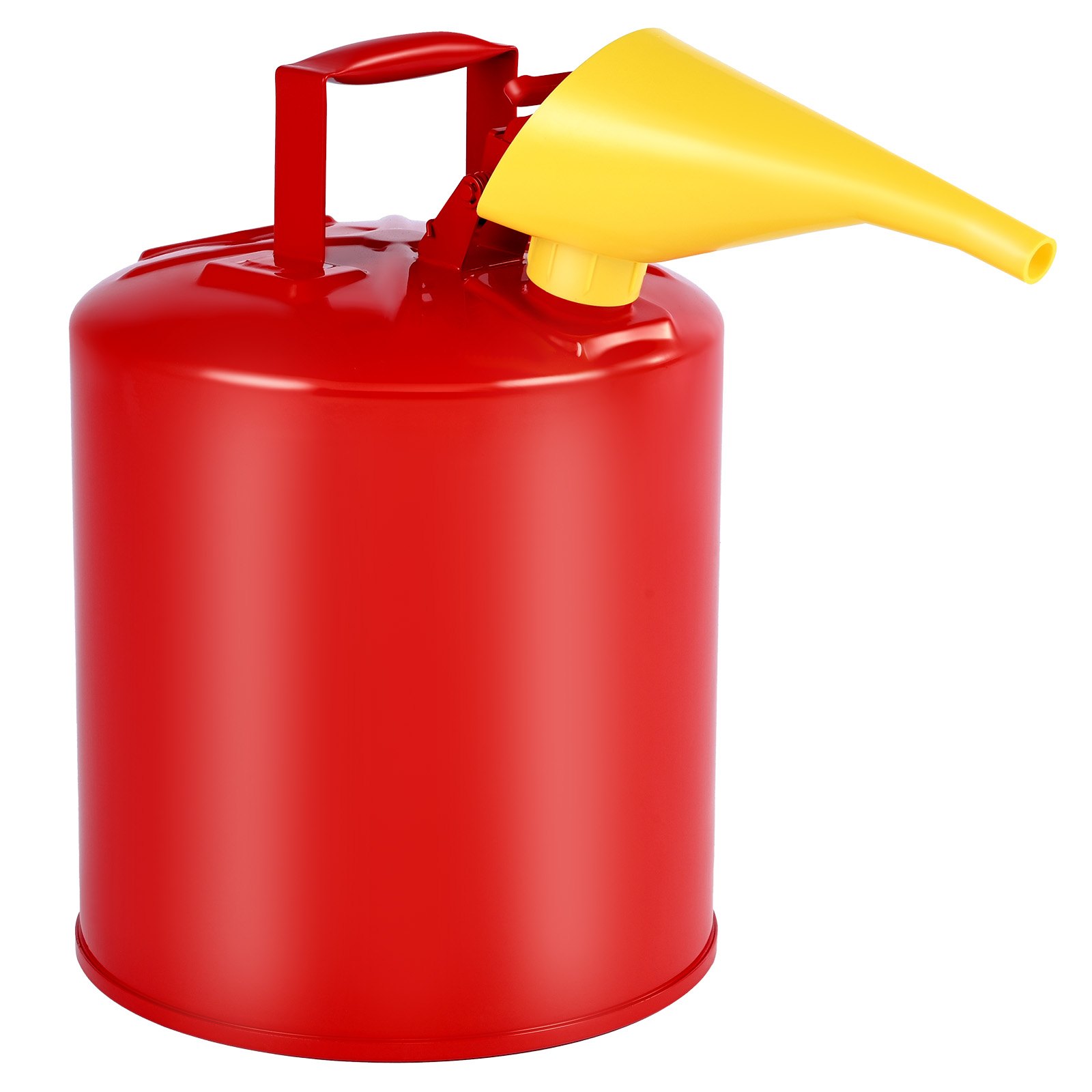 Safety Gas Can, 5 Gallon Type I Red Safety Can For Gasoline With Stainless Steel Flame Arrester, Self-Closing Lid, And PE Funnel, Carbon Steel Flammable Storage Container With Ergonomic Handle