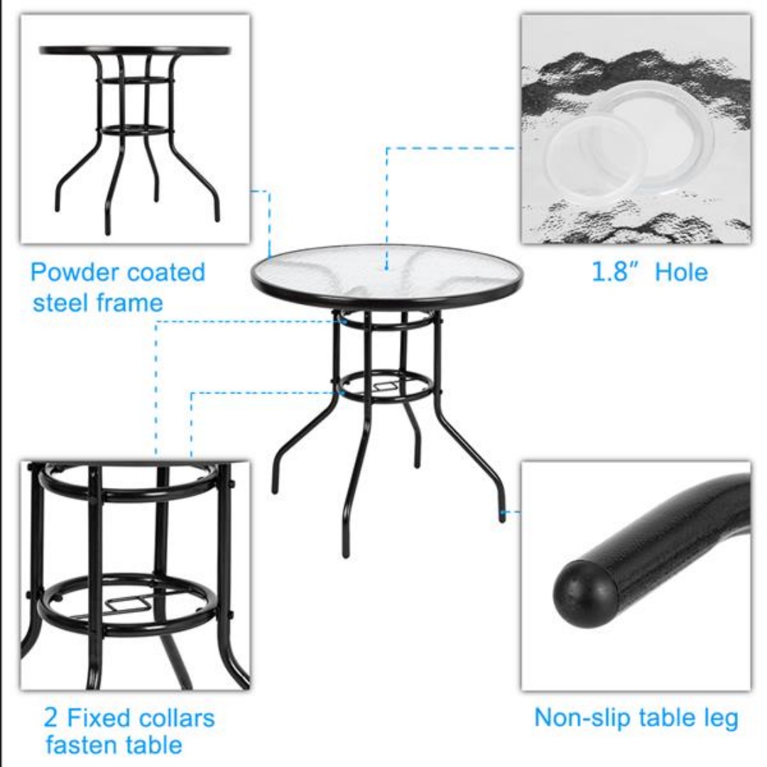 Round Outdoor Dining Table  80x80x70 Cm