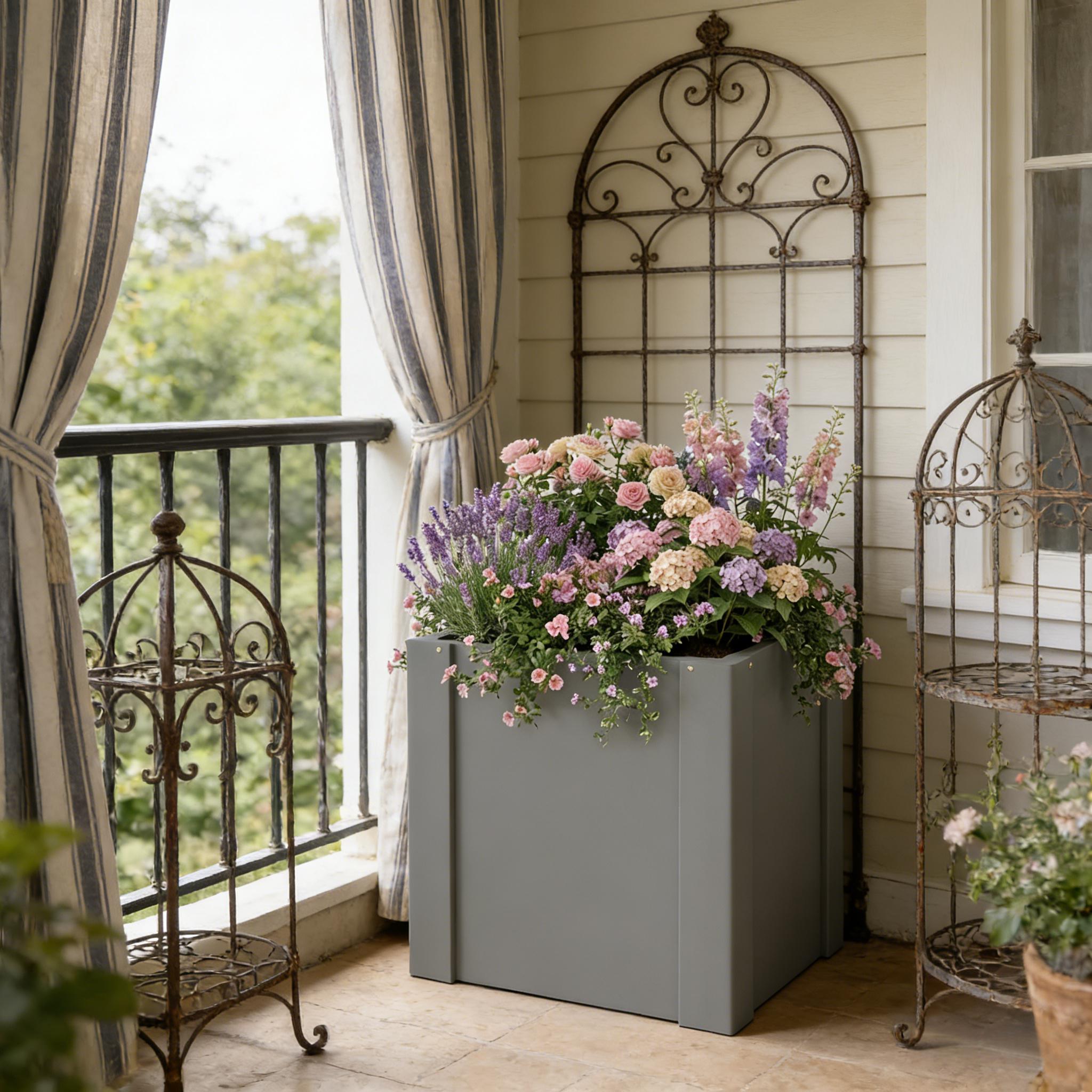 Balcony Planter Bed,Outdoor Planter Box,Elevated Garden Bed(Only Planter Box)
