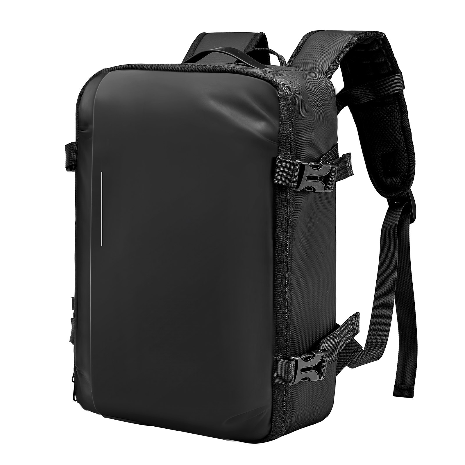 Mochila de viaje al vacío de 35 L con bomba de aire, resistente al agua, múltiples bolsillos. Negra.
