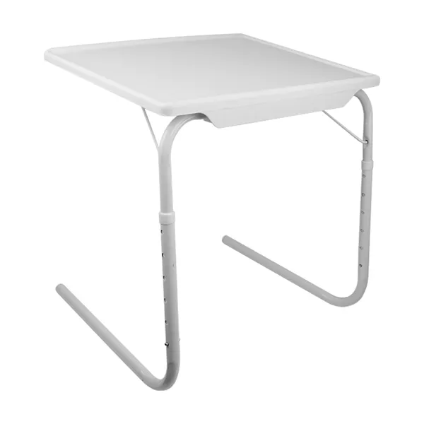 Mesa auxiliar plegable y portátil para sofá/TV, 6 alturas y 3 ángulos, ajustable