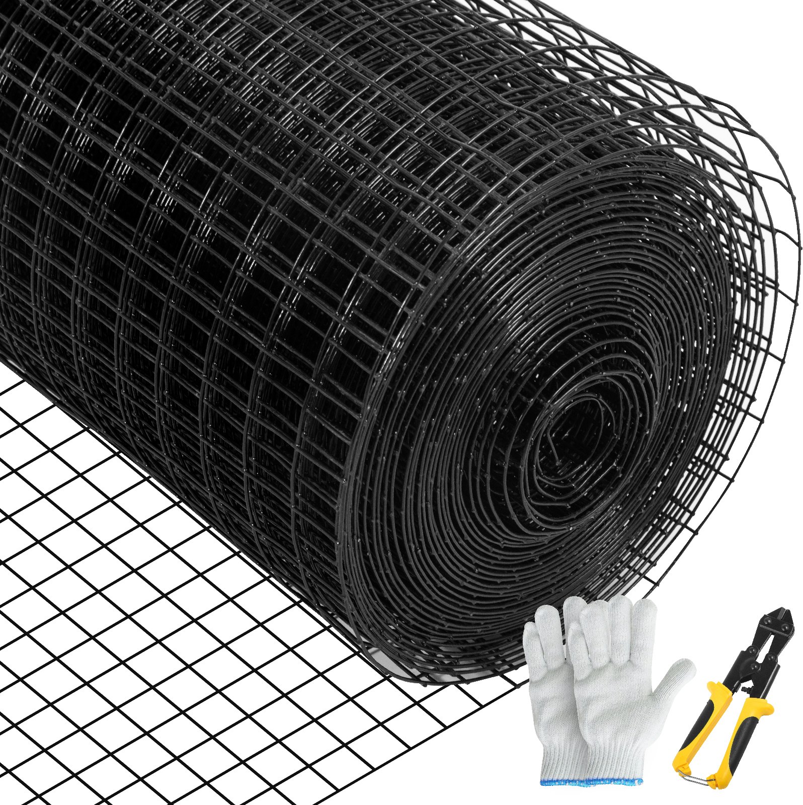 Malla de alambre galvanizado 48x50 pies, malla 1x1 pulgada, calibre 16, con alicate