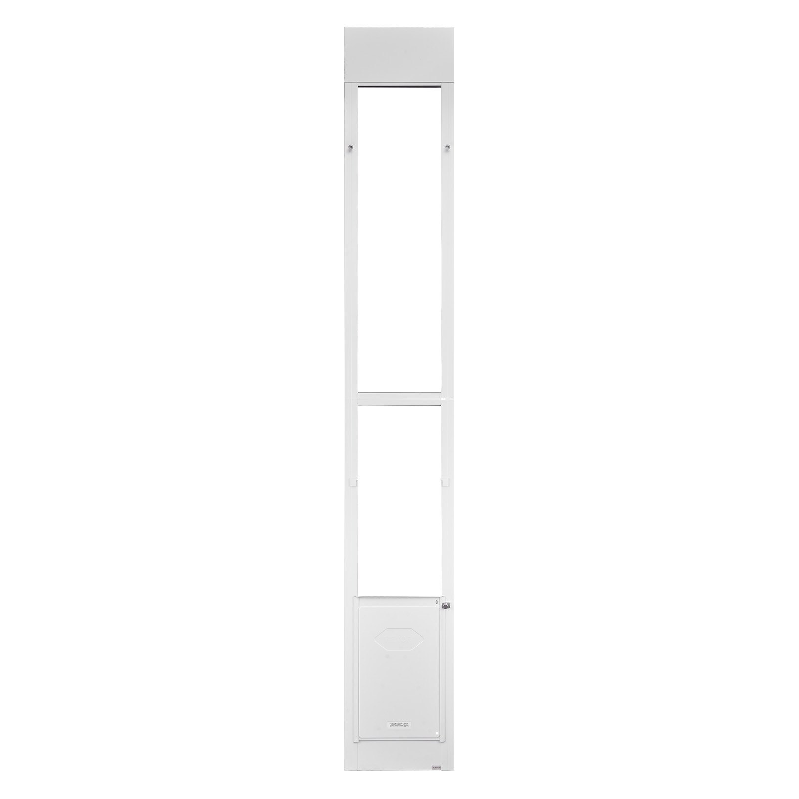 Dog Door For Sliding Glass Door, 91 To 96 In Adjustable Height, Aluminum Alloy Frame With Metal Rotating Hinges, Lock Design, 10 1/4 X 16 1/4 In Flap, Sliding Glass Pet Door For Renters