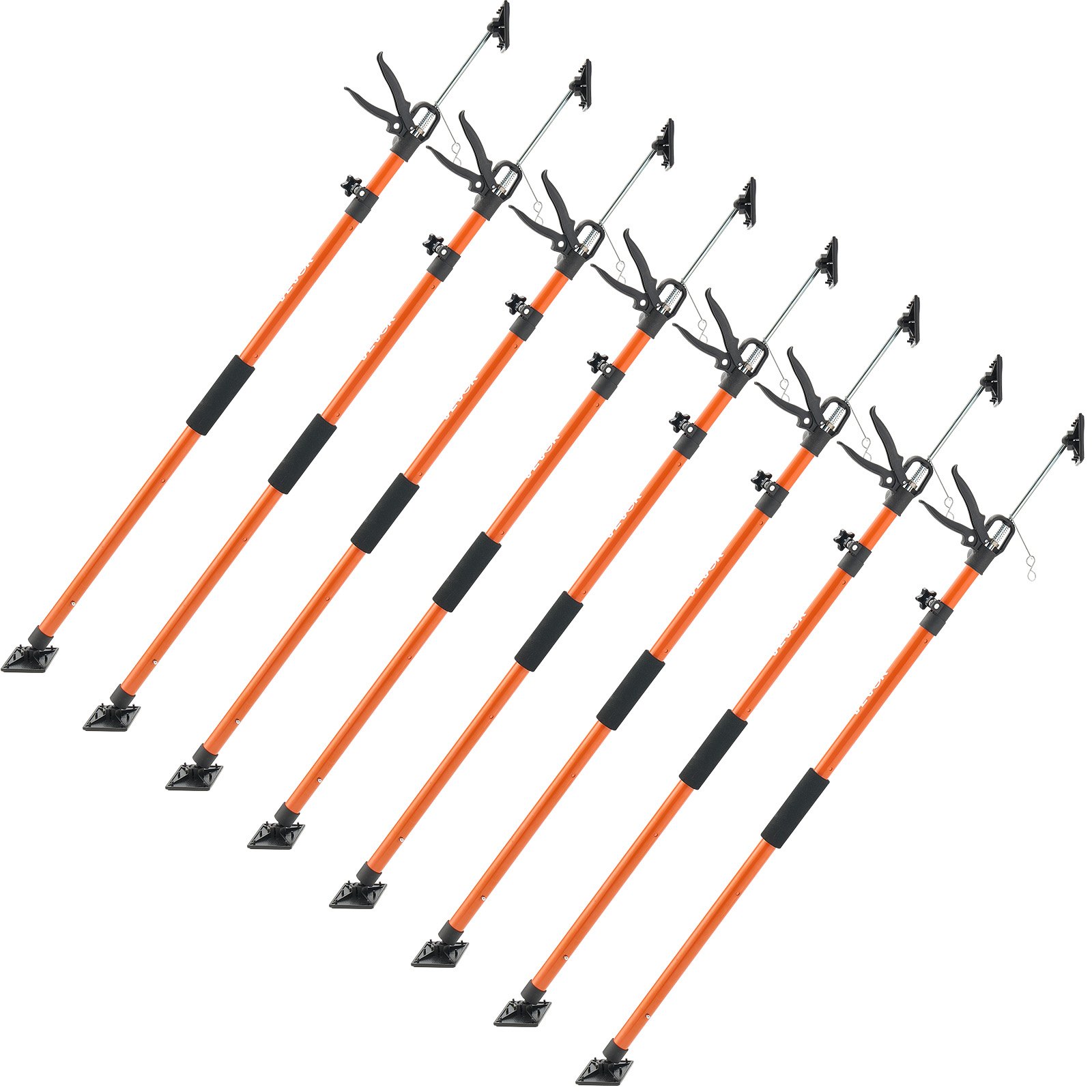 Cabinet Jack Support Pole, 8-Pack, 45.7-114.2 Inch Steel Telescopic Quick Support Rod, Adjustable 3rd Hand System Up To 154 Lbs Capacity For Installing Cabinets, Lifting Drywall, Cargo Bars