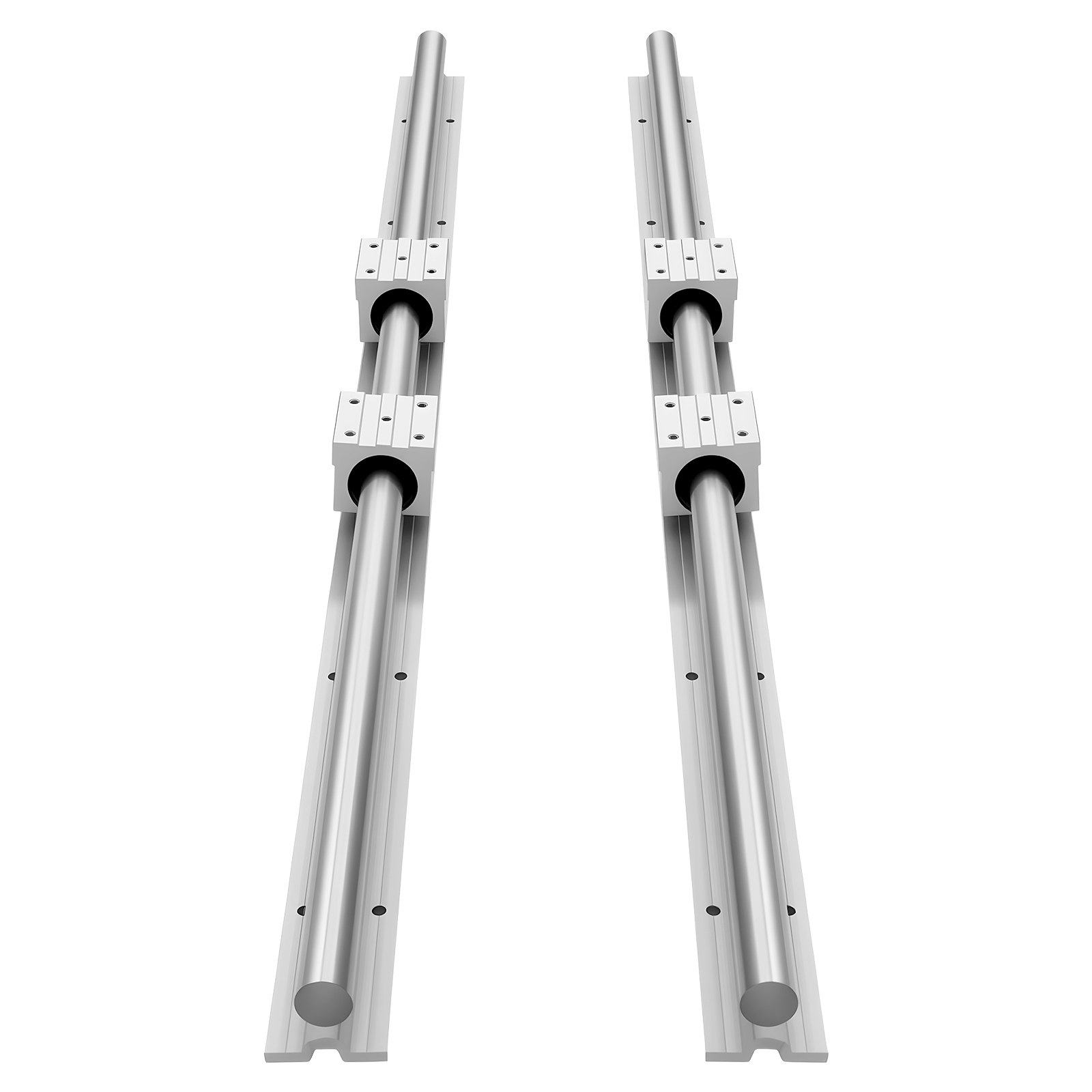 Linear Rail Kit, SBR25, 2Pcs 1200 Mm  47.24 Inch  Linear Motion Guide Rails And 4Pcs Bearing Slide Blocks, Fully Supported Shaft, For Cutting, Grinding, Milling, Drilling Machines, And More