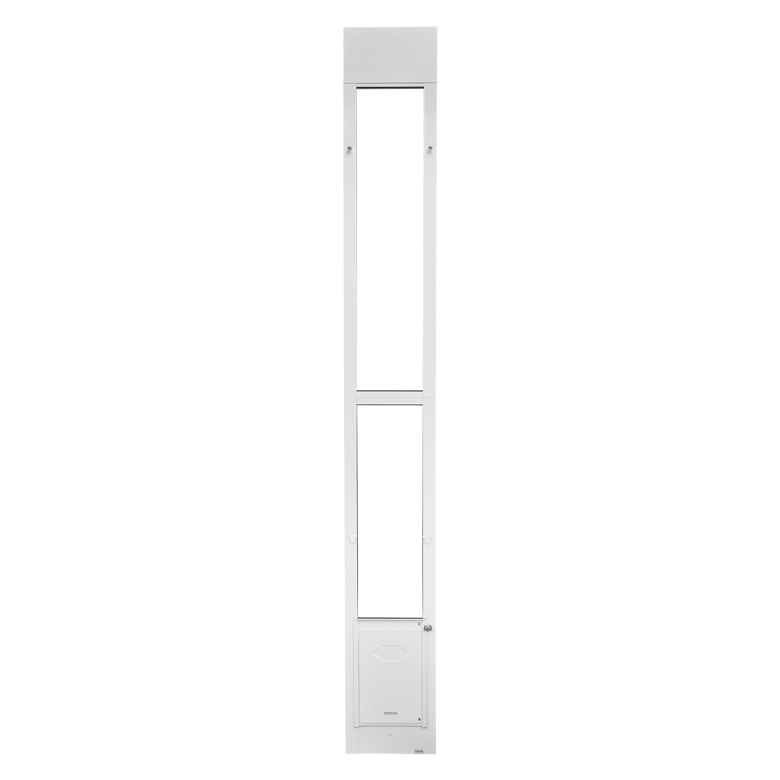 Puerta para perros para puerta corrediza de vidrio, altura 91-96 pulgadas, marco de aluminio.