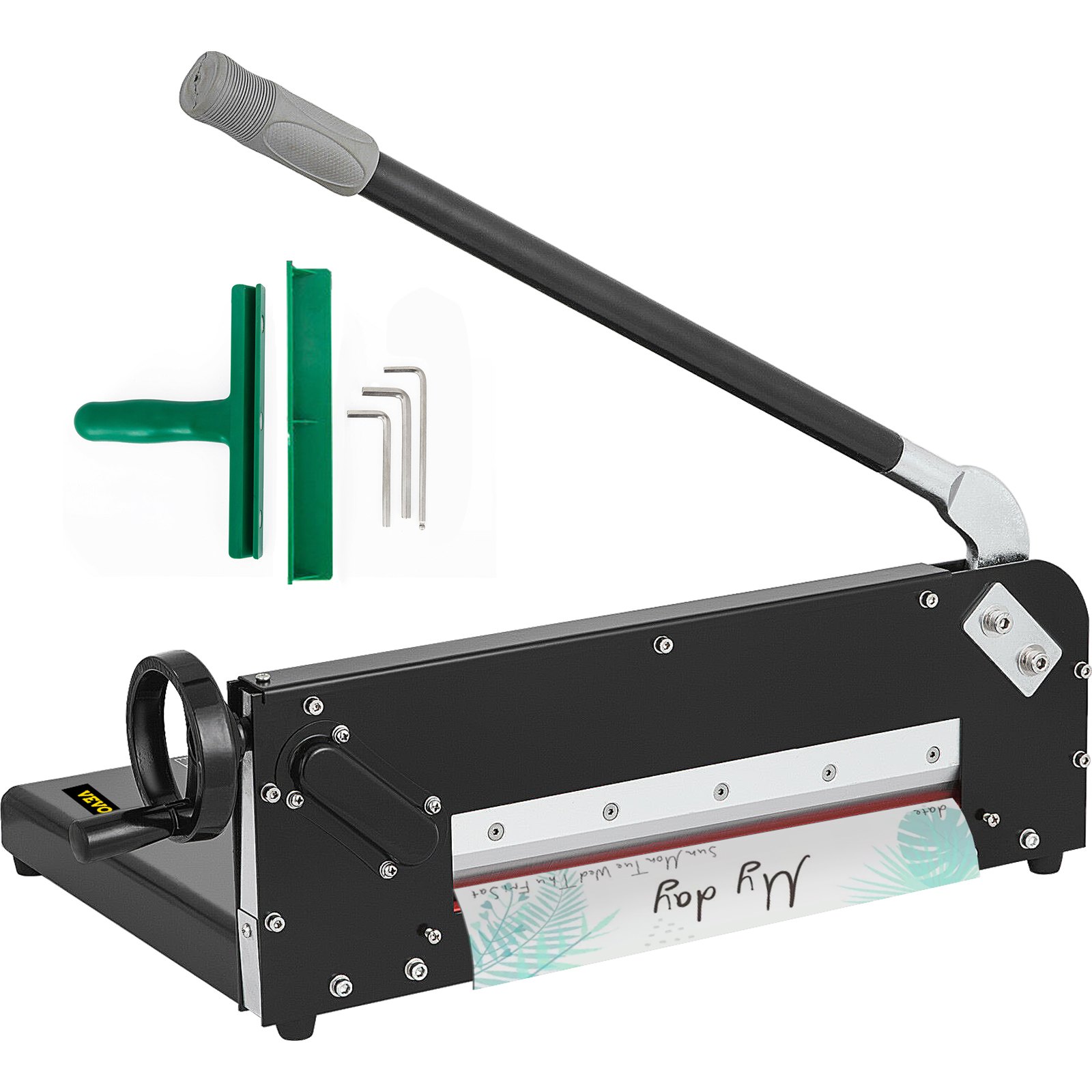 Paper Cutter 12Inch A4 Commercial Heavy Duty Paper Cutter 300 Sheets 45HRC Hardness Stack Cutter Metal Base Desktop Stack Cutter For Home Office (A4)