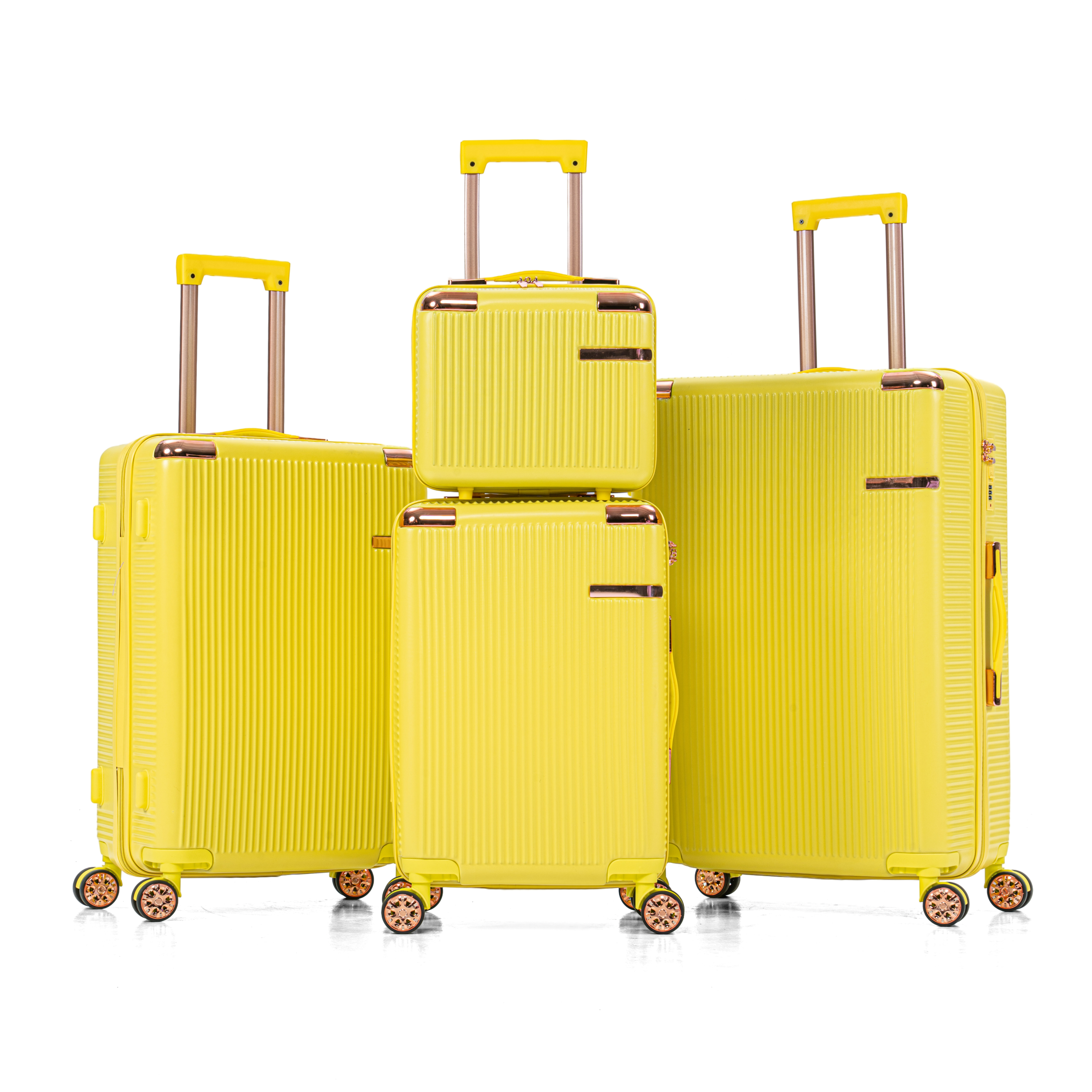 4-piece hard luggage, 360 ° dual rotating four-wheel luggage, password lock, lightweight universal wheel luggage, portable luggage.