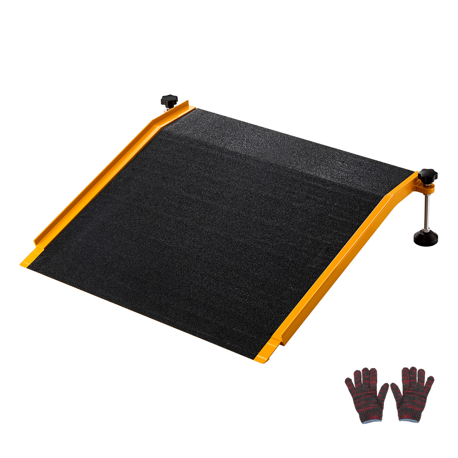 Rampa de umbral de aluminio, 26.4 x 31.9 pulgadas, altura ajustable, 400 libras.