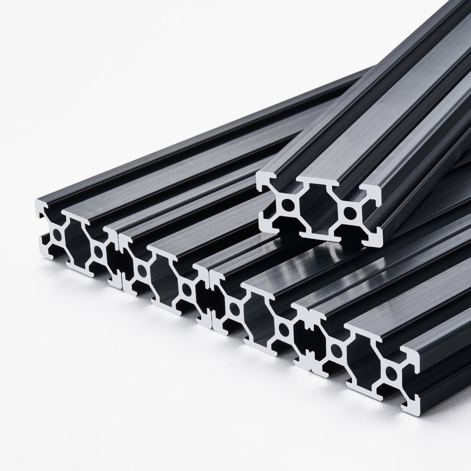 5PCS 59 In (1500 Mm) T Slot 2040 Aluminum Extrusion Profile, European Standard Anodized Linear Rail, High-Strength Extruded Aluminum Rail For 3D Printer, CNC Machine DIY, Laser Engraving, Black