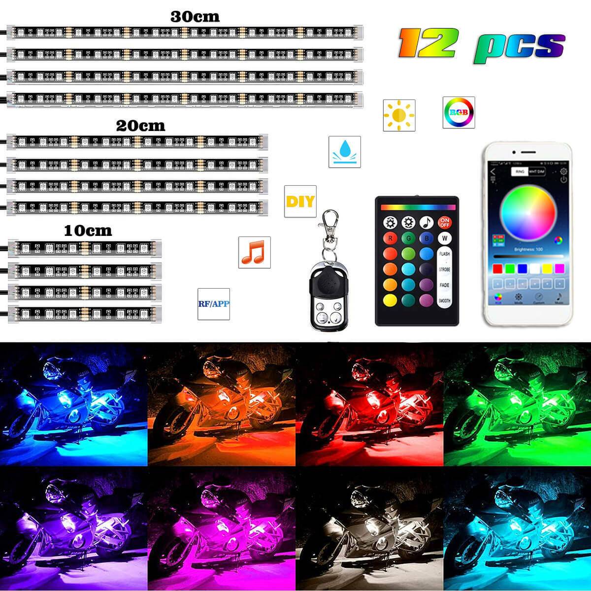 Kit de luces LED RGB para motocicleta (12 piezas) para Harley-Davidson