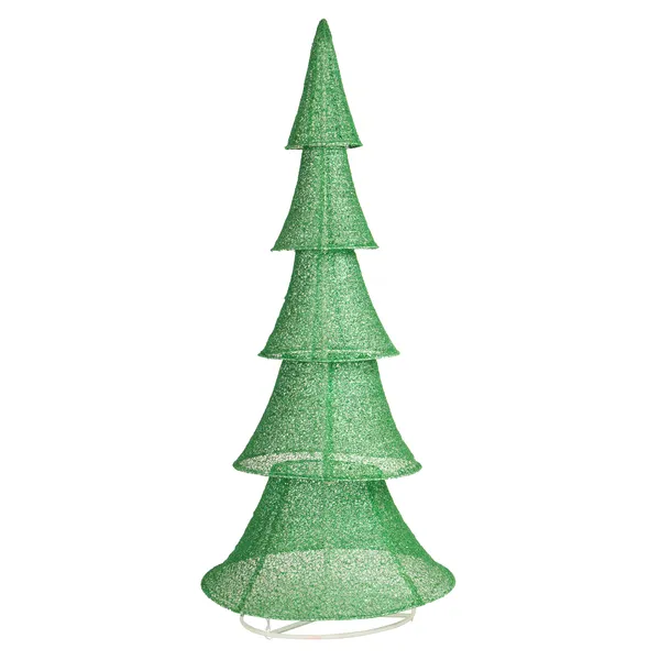 Árbol de Navidad iluminado de 6 pies para jardín, 200 luces LED blancas cálidas, exterior/interior.