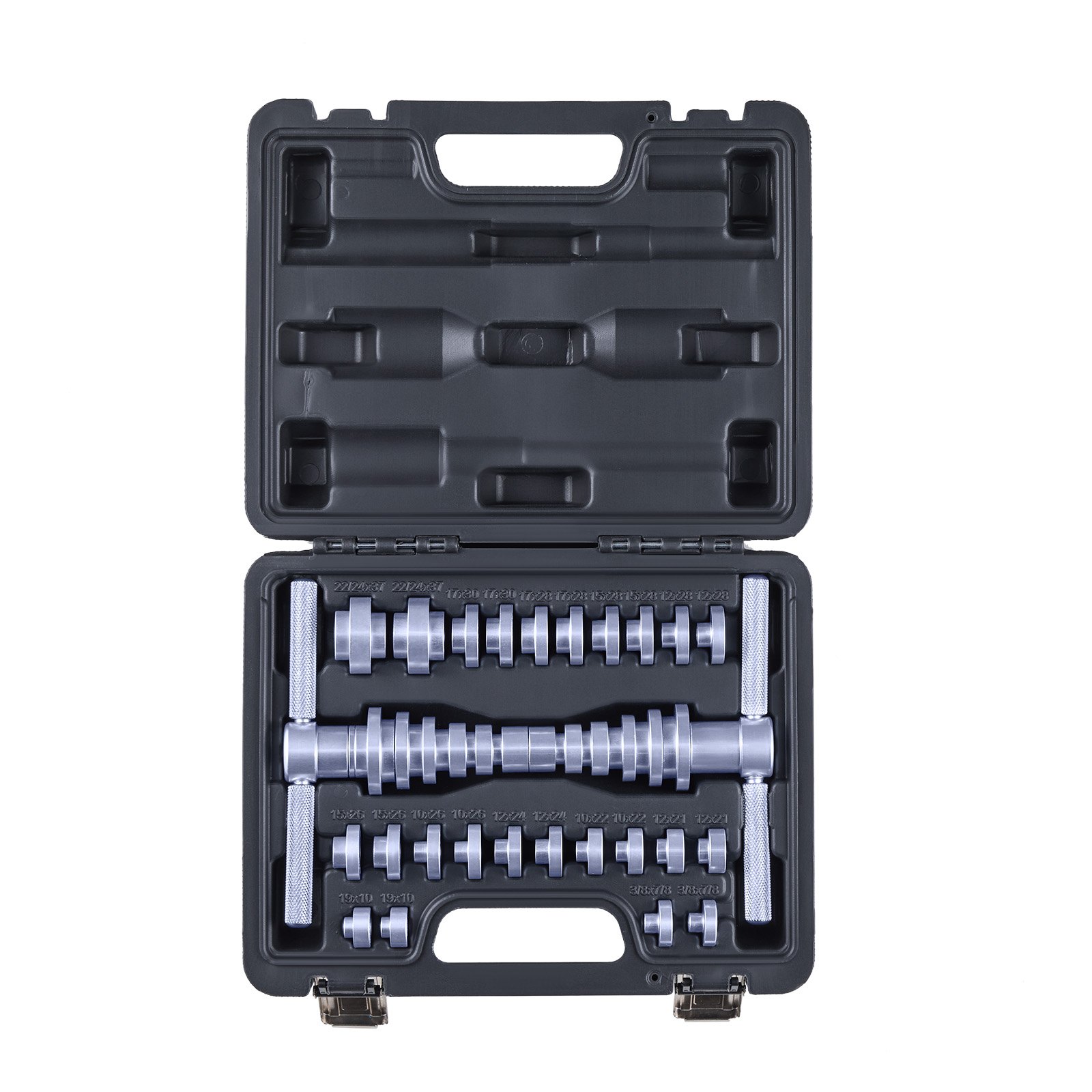 Kit de prensa de rodamientos, 25 piezas, aleación de aluminio, con estuche de almacenamiento