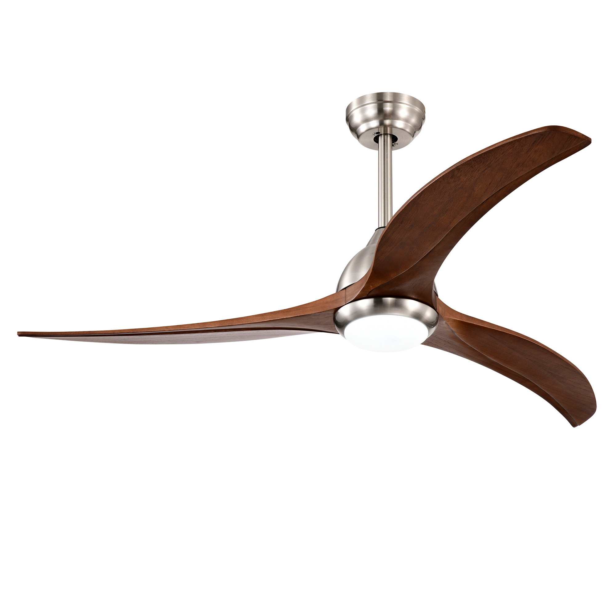 Ventilador de techo de 52 pulgadas, aspas de madera, con luz y control remoto, nogal