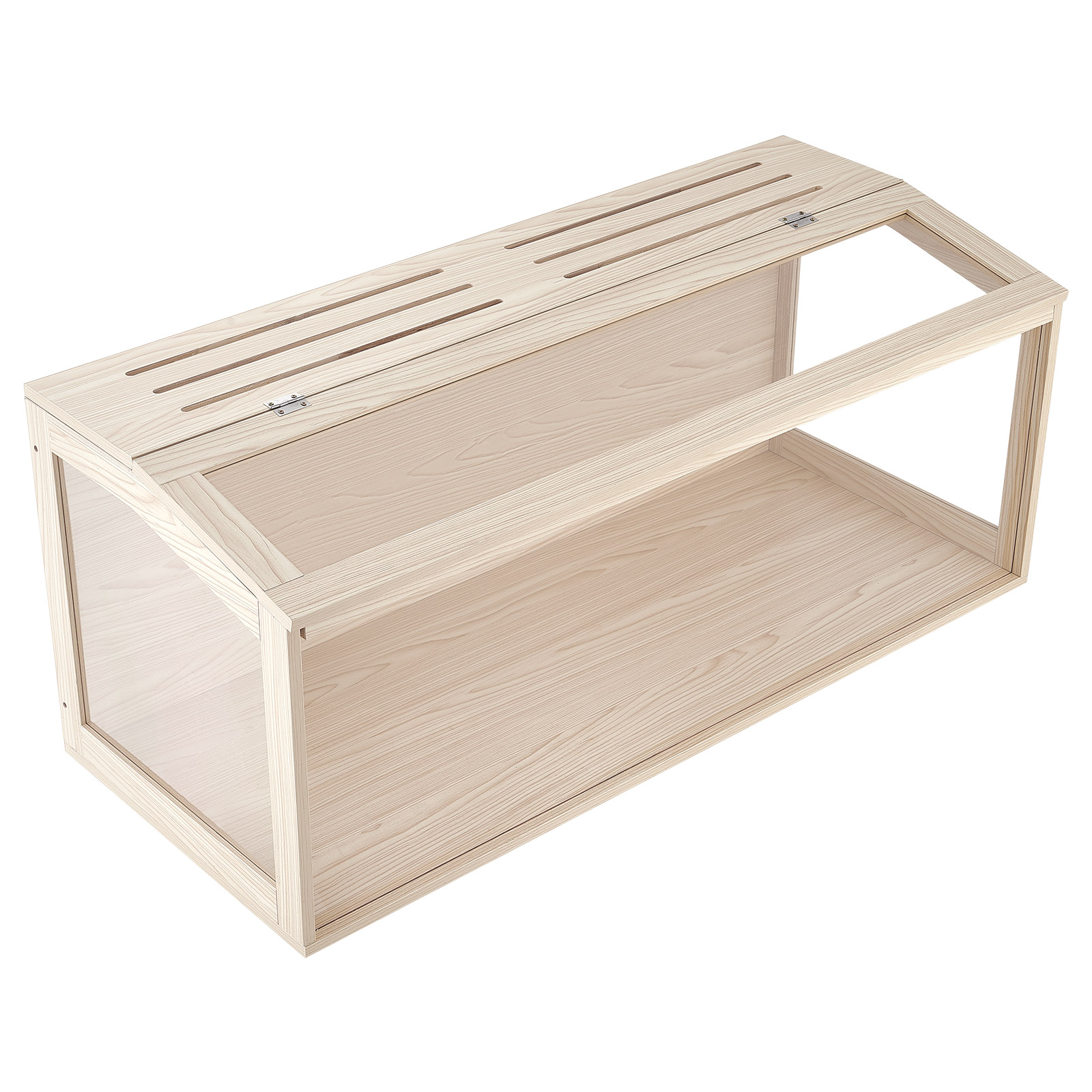 Jaula de hámster de madera 48x20.1x20.1 pulgadas, acrílico, con vista 270°.