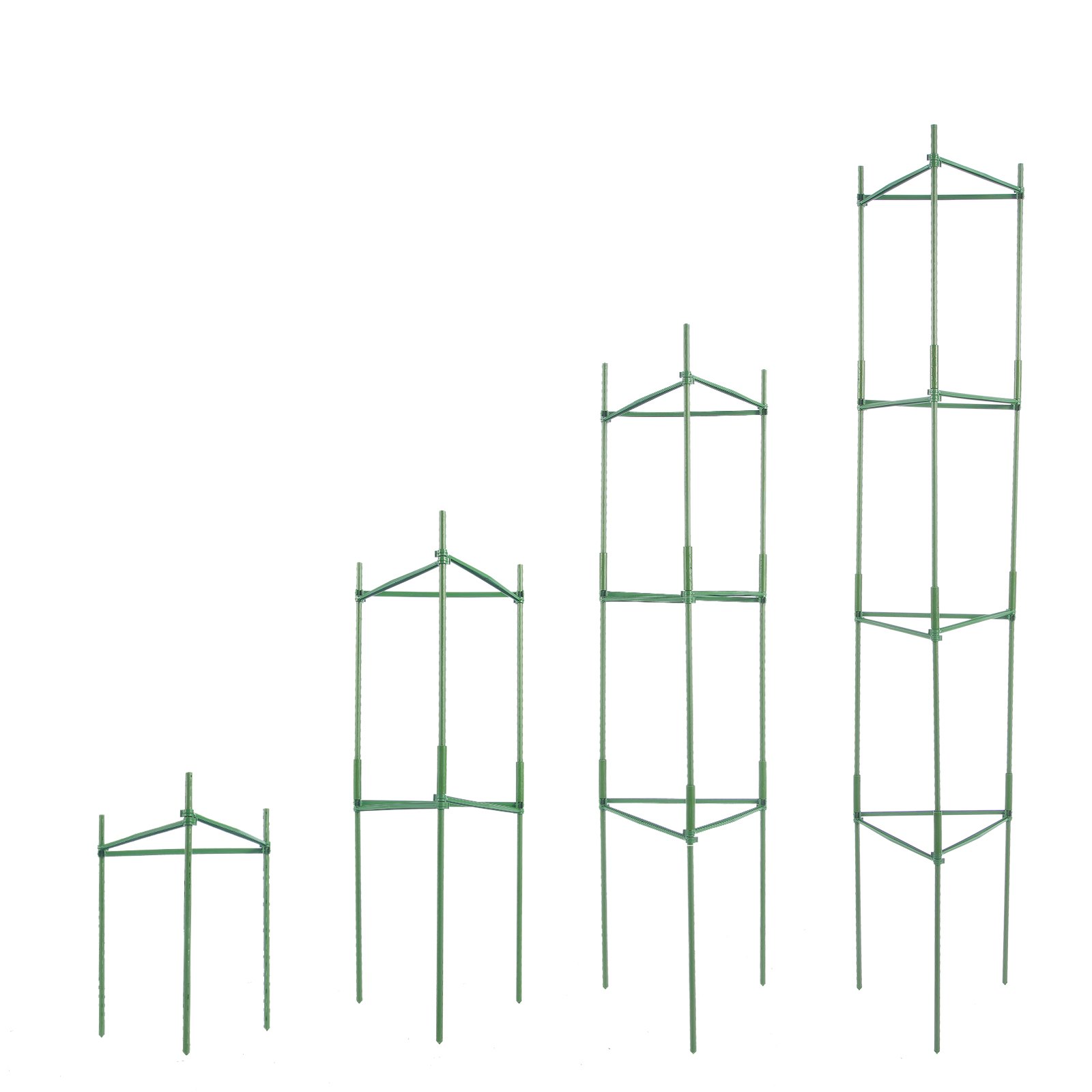 Jaulas para tomates de jardín, 6 paquetes, 48 pulgadas, apilables, para plantas