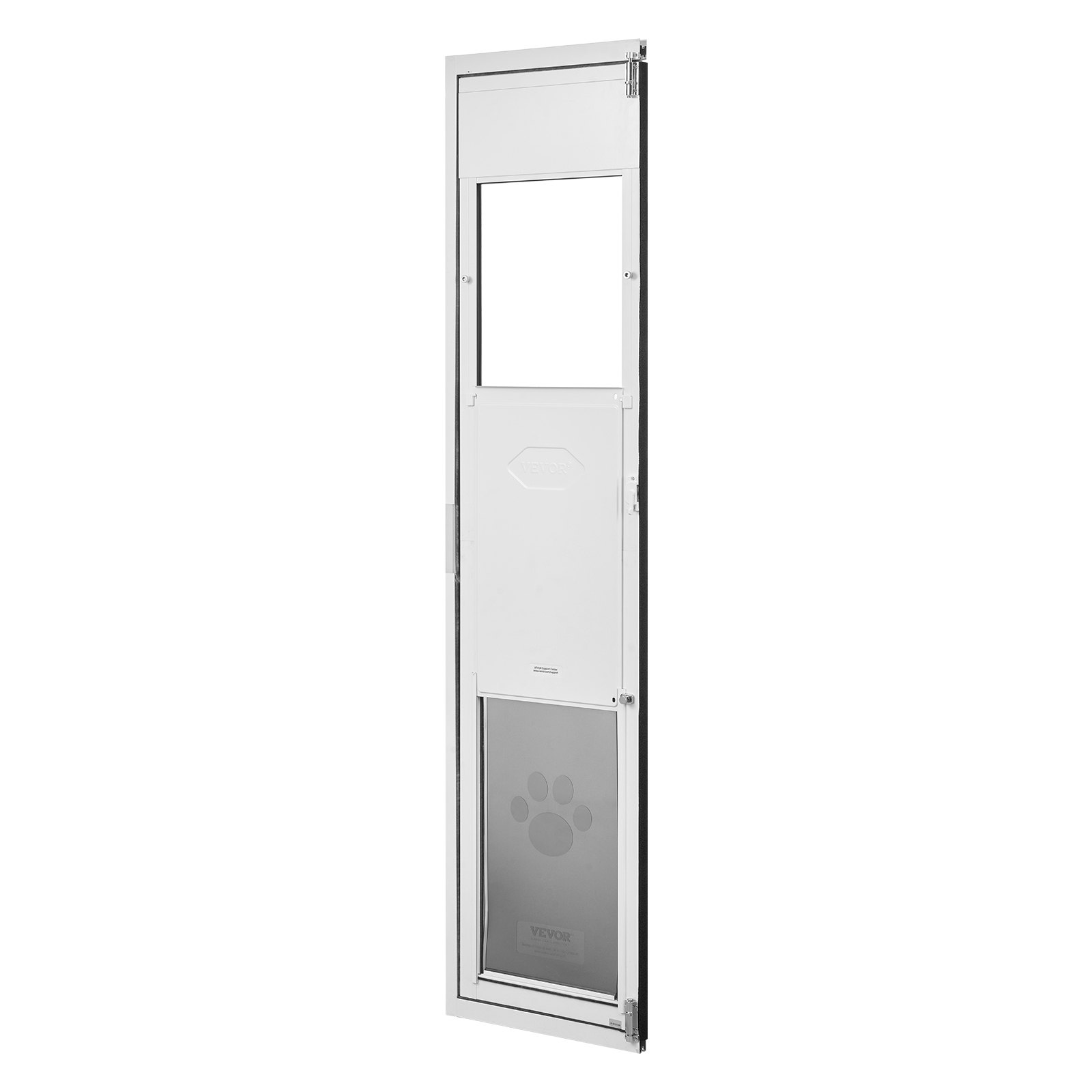 Dog Door For Sliding Glass Door, 75 7  8   To 80 11  16  Adjustable Height, Aluminum Alloy Frame With Flap And Lock, For Extra Large-Sized Dogs, 180 Swing-Open Sliding Glass Pet Doors For Renters