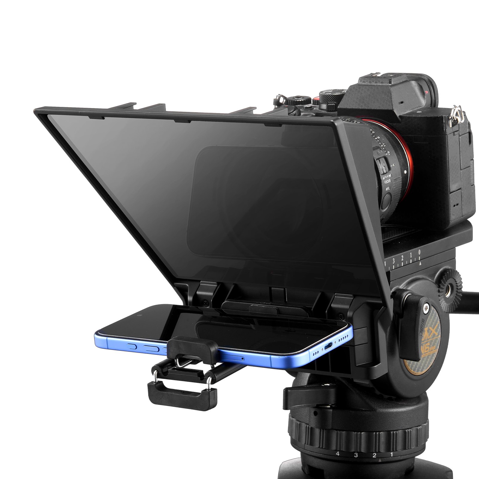 Teleprompter, 8' Aluminum Alloy, Desktop Prompter With Adjustable Spectroscope, Remote Control, For YouTube, Twitch, Zoom, Supports DSLR Webcam Smartphone, For Video Recording Live Streaming