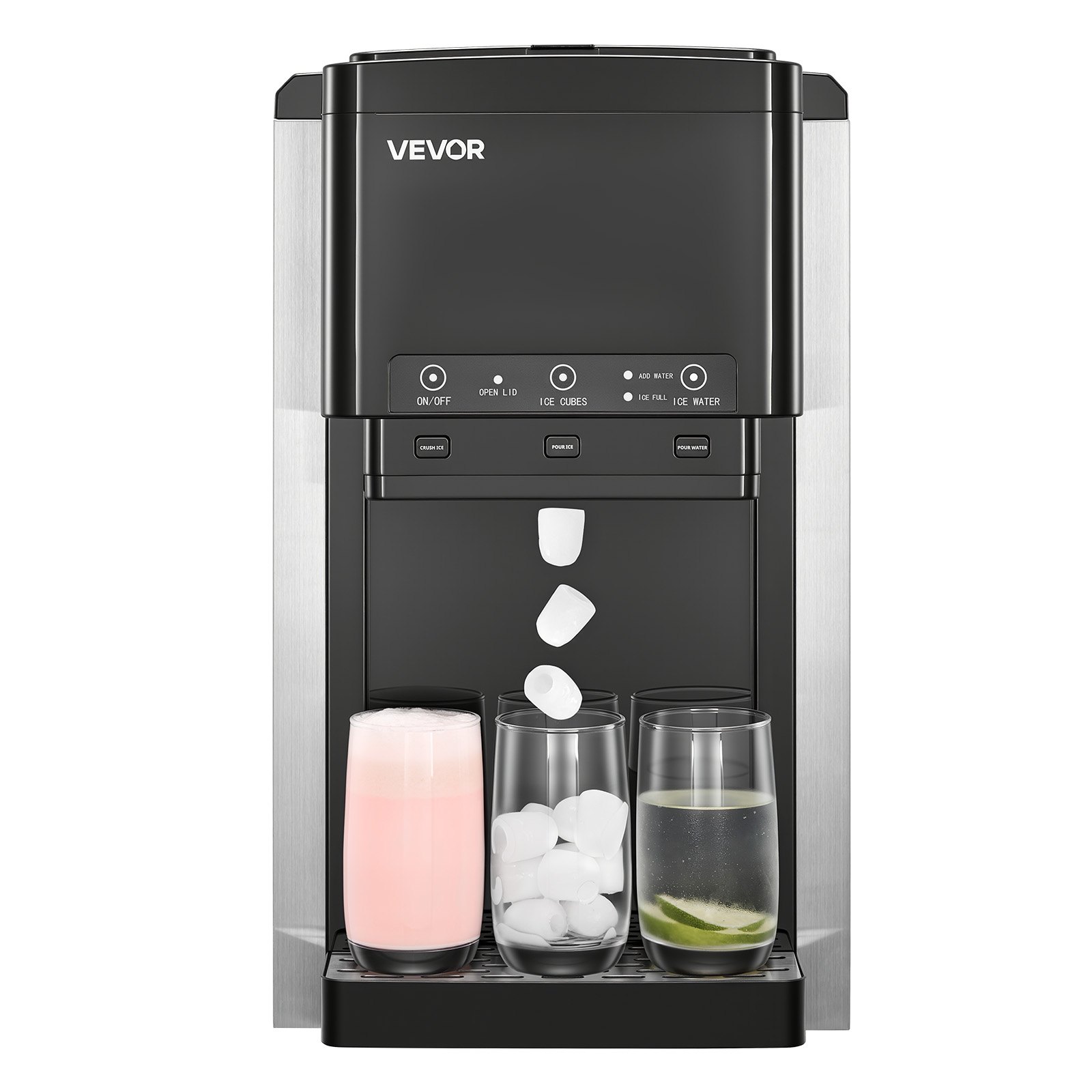 Dispensador de agua 3 en 1 con máquina de hielo, 35 libras/24h, para encimera.
