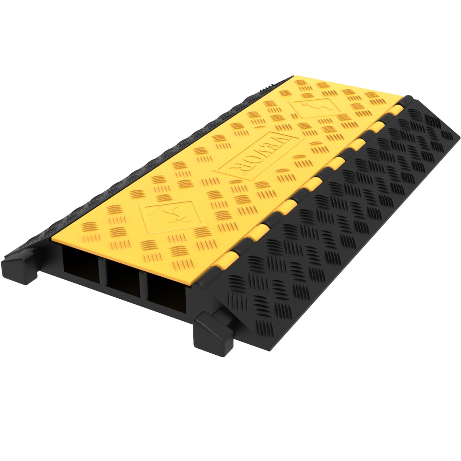 Protector de cables de goma de 3 canales, 2 x 2.3 pulgadas, capacidad 6600 libras