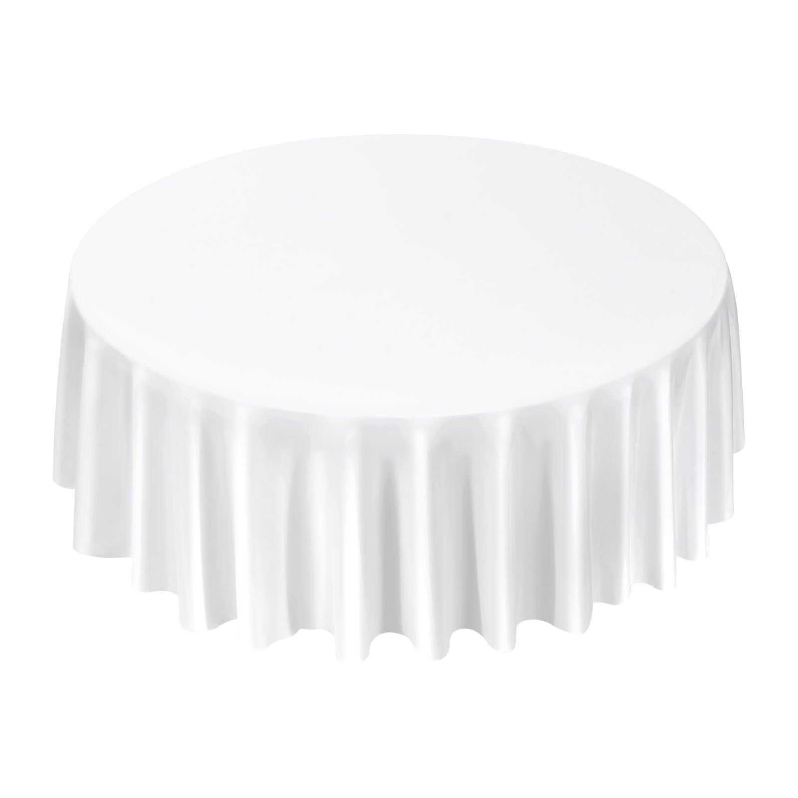 White Round Tablecloths 2 Pack, 120 Inches In Diameter, Stain- & Wrinkle- Resistant, Machine Washable Table Clothes, Polyester Fabric Table Covers For Wedding, Party, Banquet, Formal Events