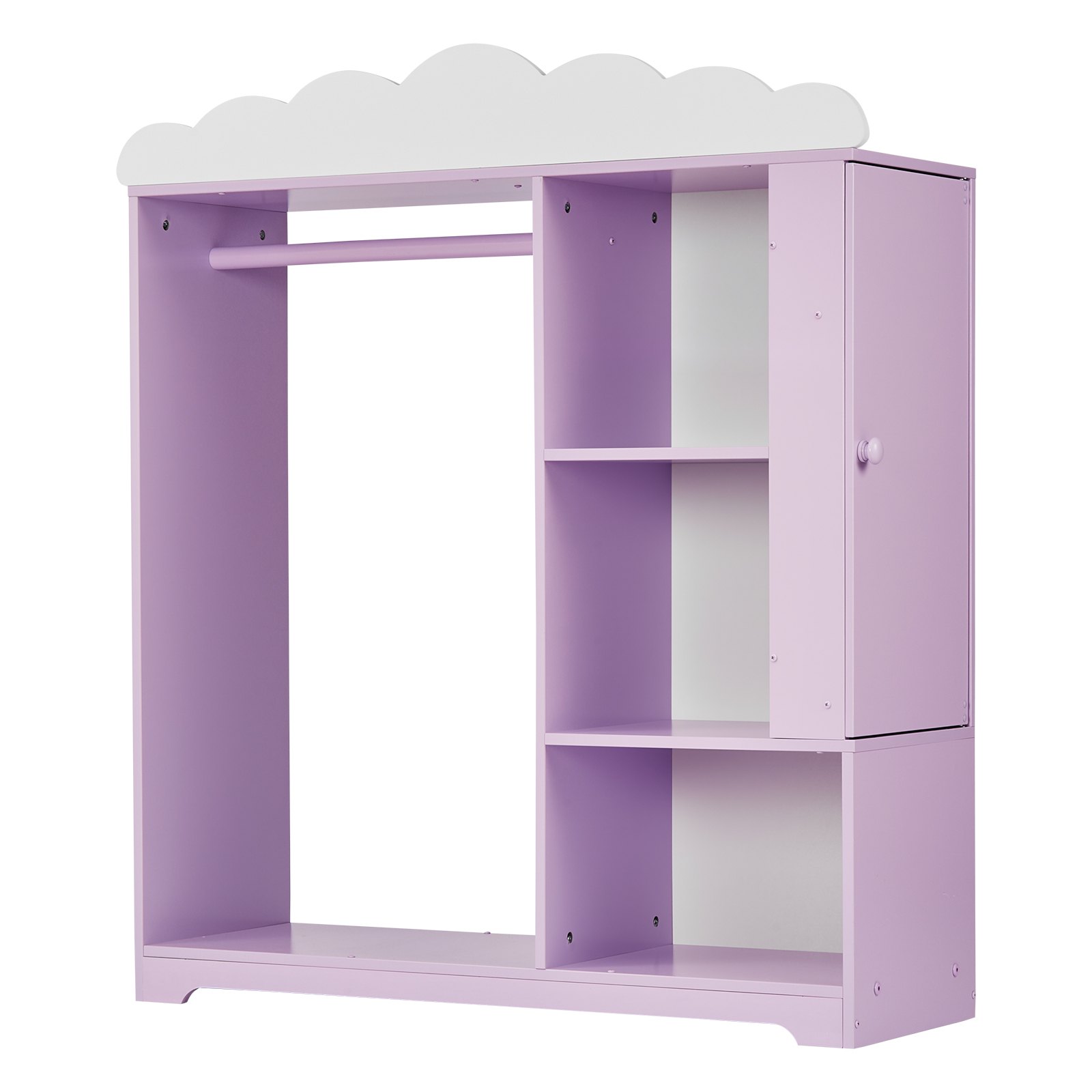 Kids Dress Up Storage, With Jewelry Cabinet, Dress Up Closet With Mirror And Shelves, Princess Costumes Wardrobe Closet, Toddler Costume Organizer Armoire, For Bedroom, Kids Room, Girls, Purple