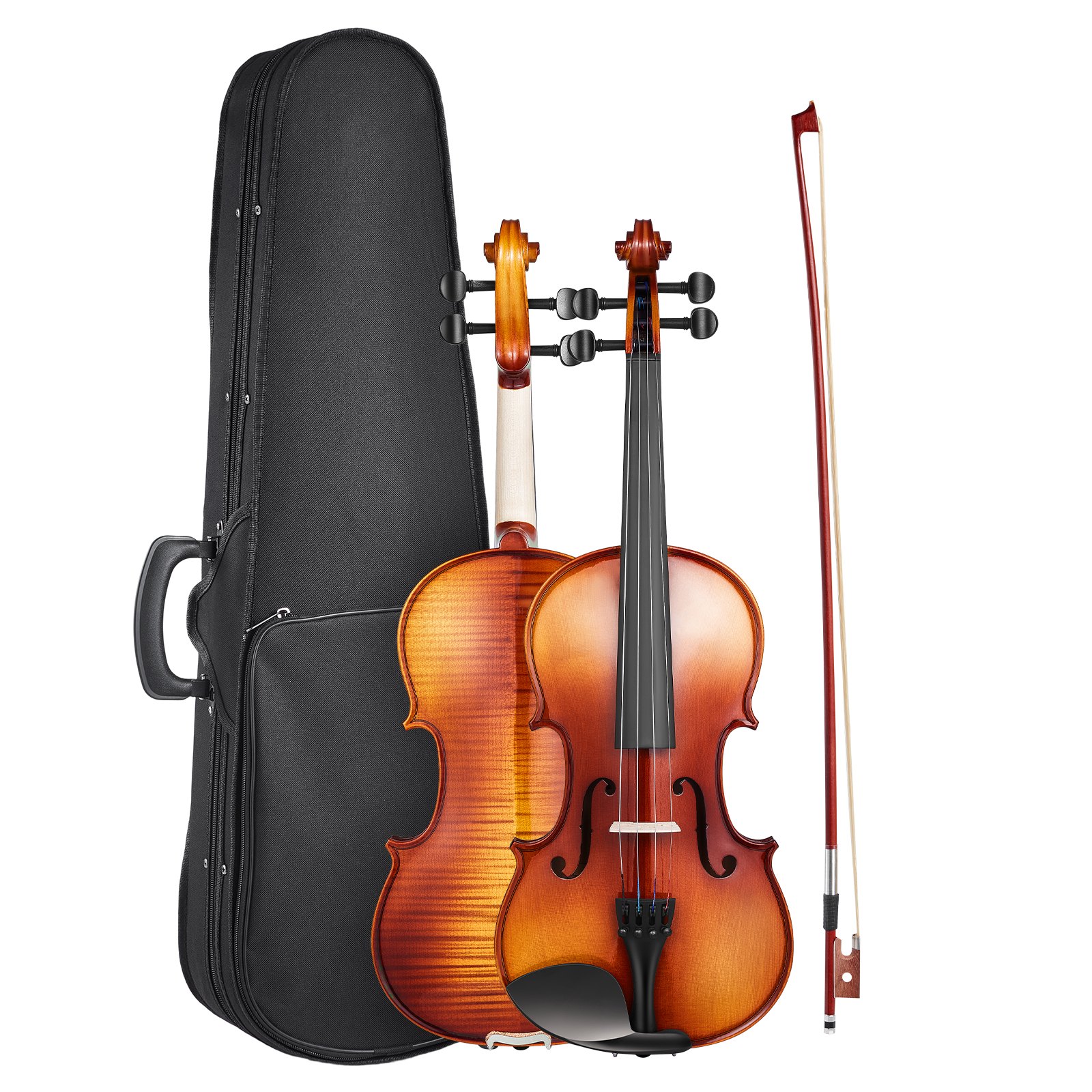 Violín tamaño completo 4/4 para adultos, con estuche rígido, resina, arco y accesorios.