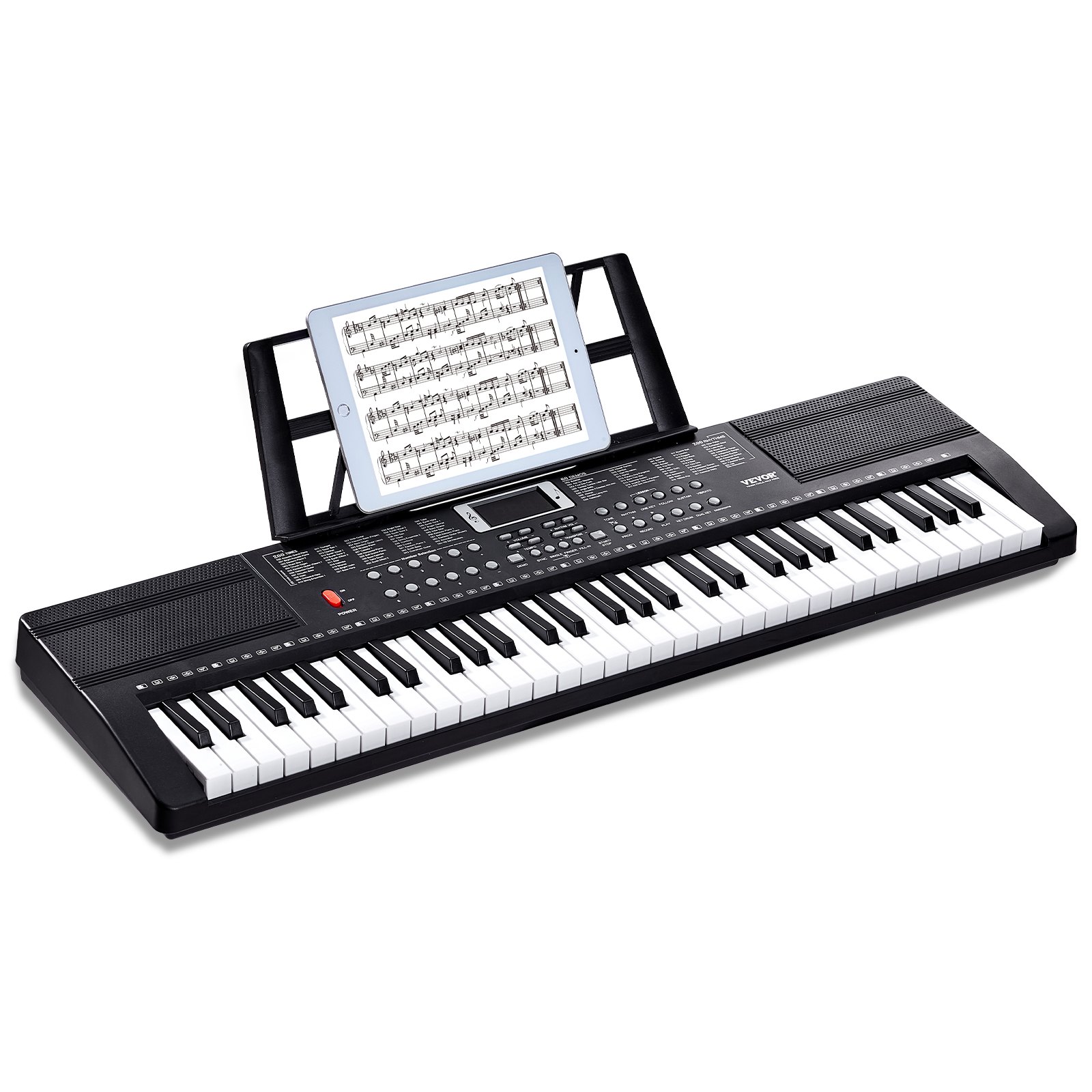 61 Key Digital Keyboard Piano, 200 Tones 200 Rhythms, Electric Portable Piano Keyboard Kit With 60 Demo Songs Built-In Dual Speakers Headphones, Piano Stickers For Beginners Learning