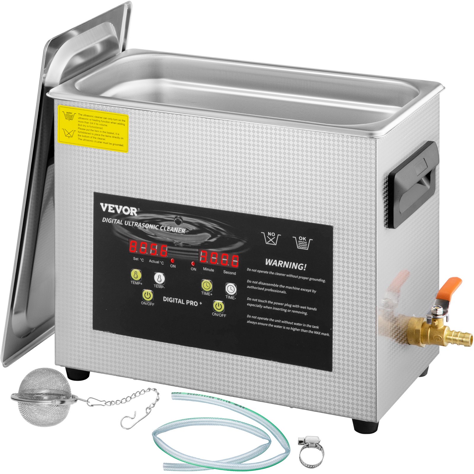 6L Upgraded Ultrasonic Cleaner 400W Heater,180W Ultrasonic Professional Digital Lab Ultrasonic Parts Cleaner With Heater Timer For Jewelry Glasses Instruments Cleaning