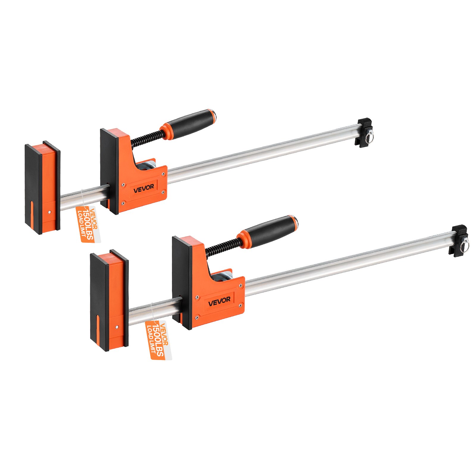 Bar Clamps For Woodworking, 2-Pack 24 Inch Parallel Clamp Set, F-Clamp With 1500 Lbs Load Limit, Even Pressure, High-strength Plastic And Carbon Steel, For Woodworking Metal Working, Orange