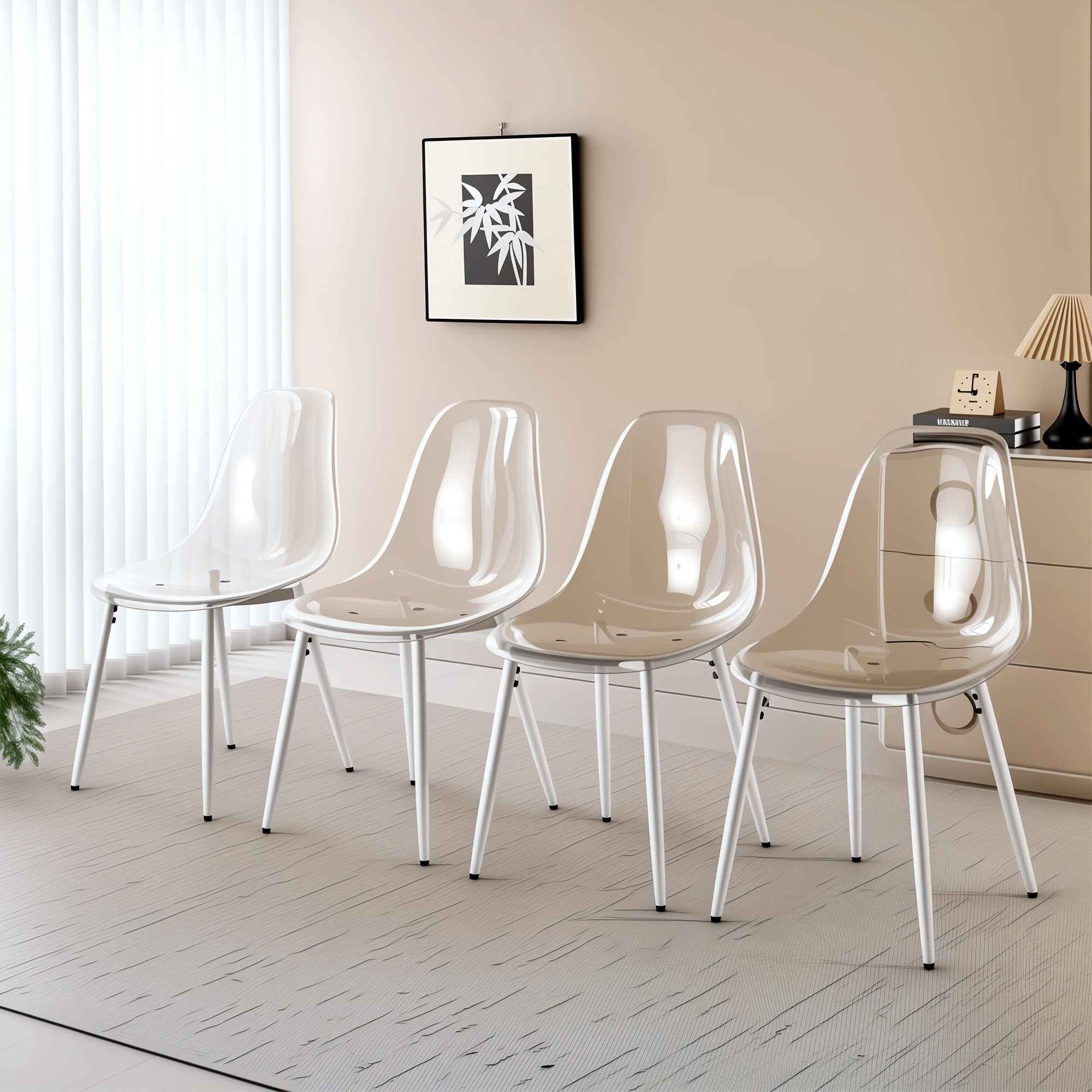 Silla para mascotas, juego de 4 piezas, blanca