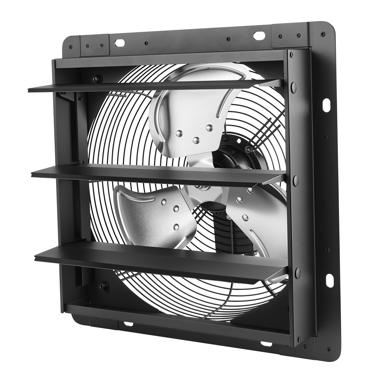 Extractor de aire de persiana de 12 pulgadas, montaje en pared, velocidad variable.