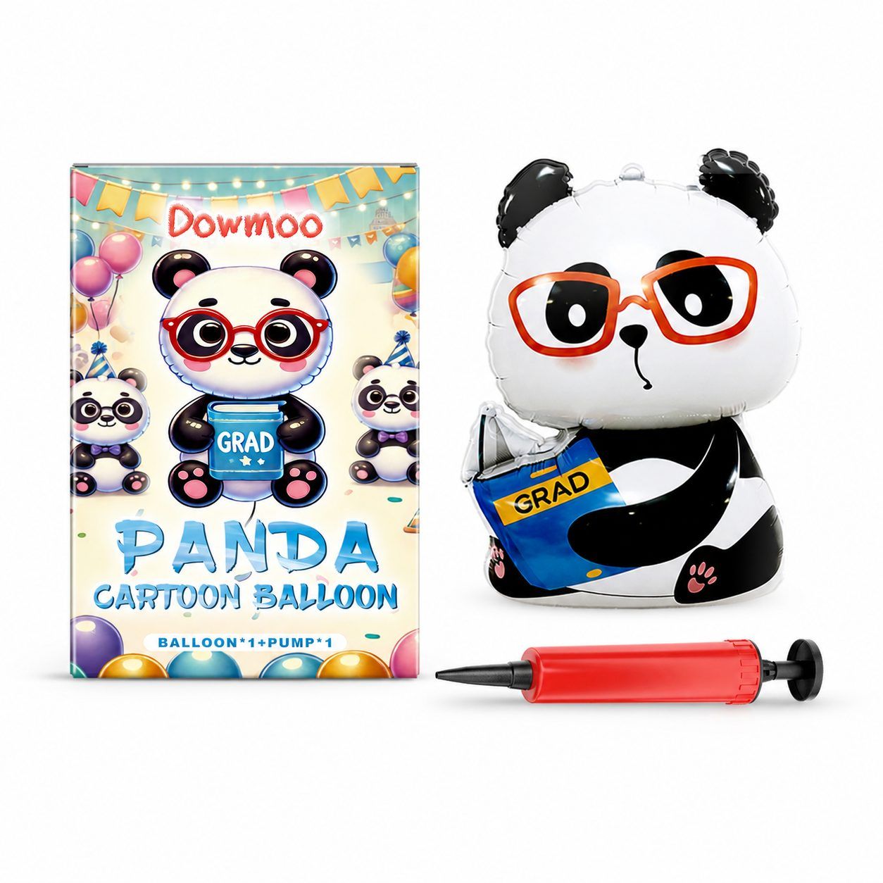 Set de globo DOWMOO de panda con bomba de mano
