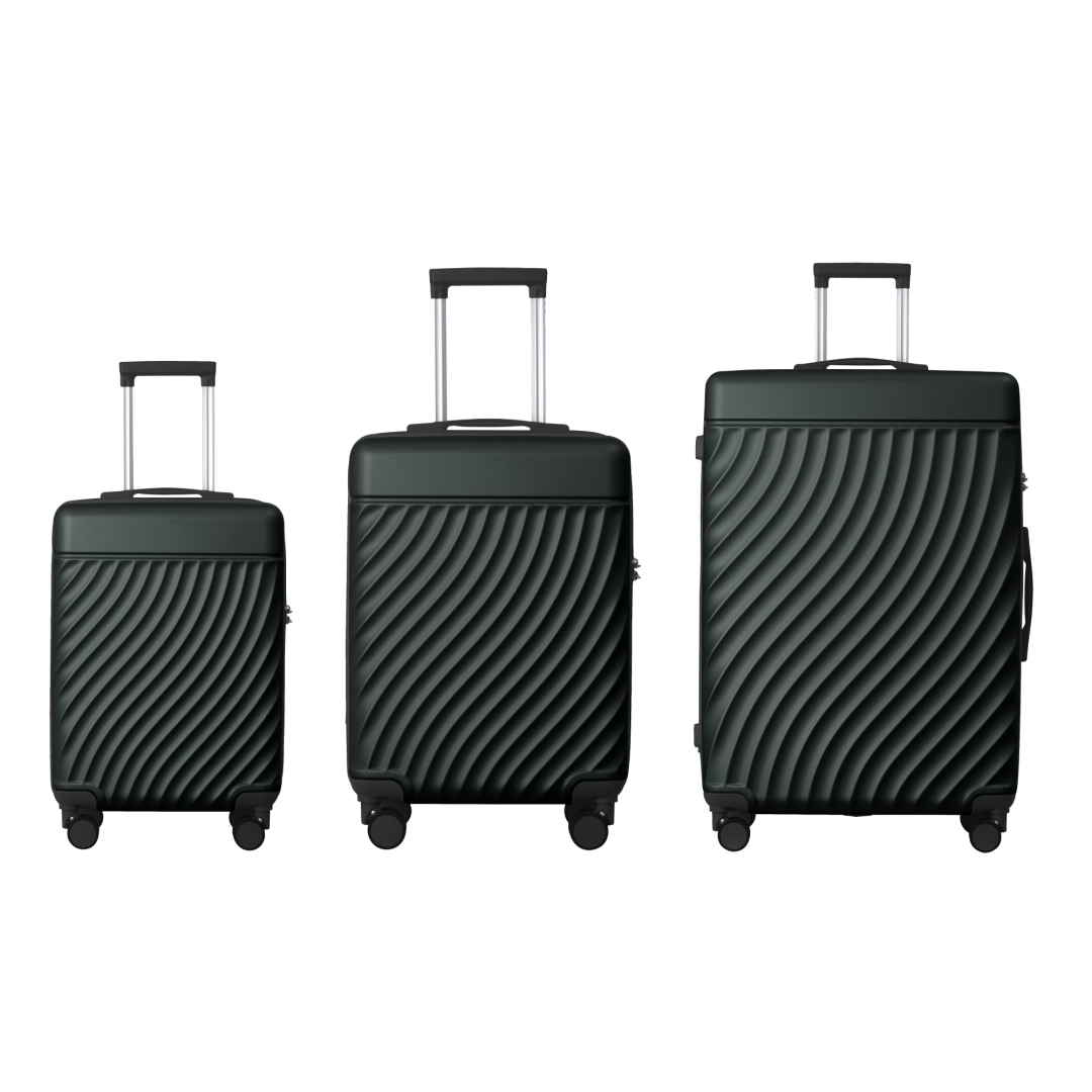 Luggage Sets ABS Hardshell 3pcs Luggage, Lightweight Durable Suitcase Sets Spinner Wheels Suitcase With TSA Lock 20''24''28'' Available Dark Green