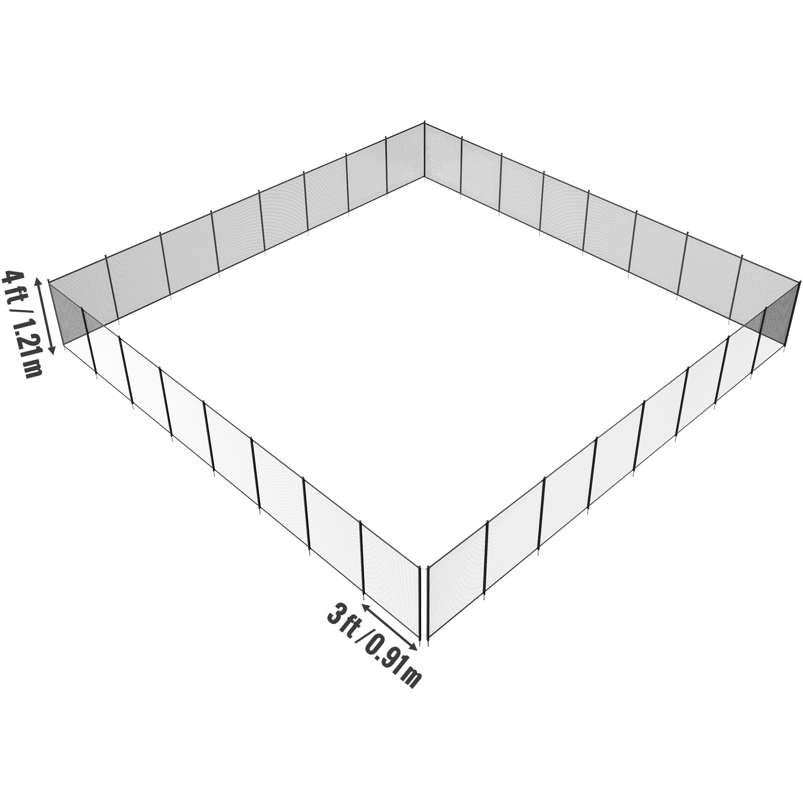 Valla para piscina 4 x 96 pies, seguridad infantil, extraíble, malla Teslin PVC