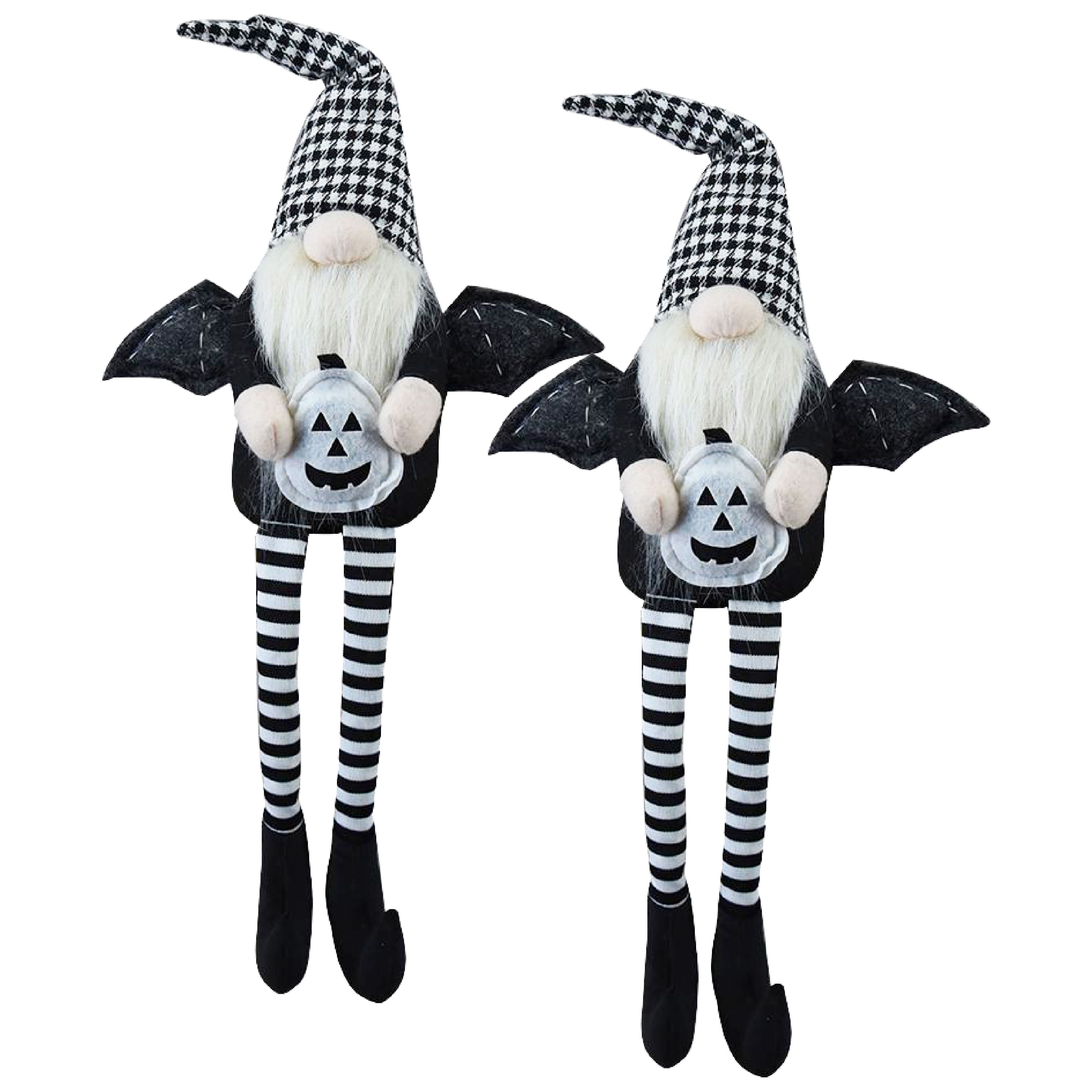 Gnomos decorativos de tela para Halloween, set de 2, 4.3x3.5x23.5 pulgadas