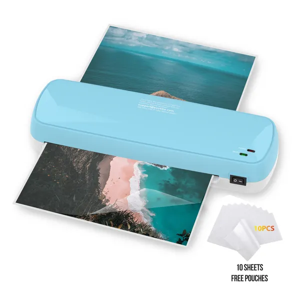 Laminator Machine With 10 Sheets - Fast Warm-Up For A4/A5/A6 Documents & Photos - Office, School, Home Use - Teacher Supplies & Organization Essentials (Color Preservation Technology)