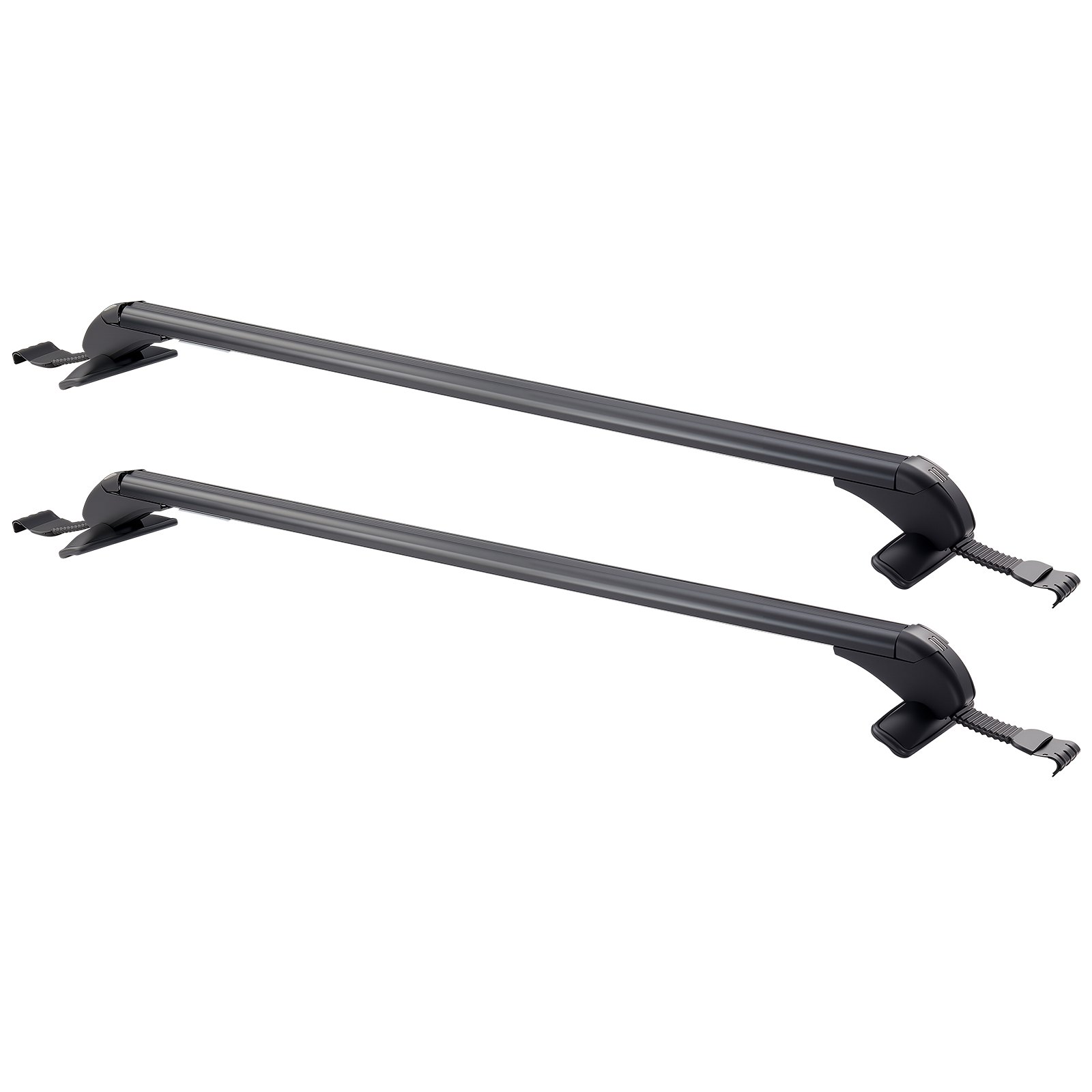 Roof Rack Cross Bars, Universal Fit For Naked Roofs Without Raised Rails/Flush Rail/Black Moldings, 165 LBS Capacity, Lockable Heavy Duty Aluminum Crossbar Racks Roof Rail Rooftop Luggage Canoe