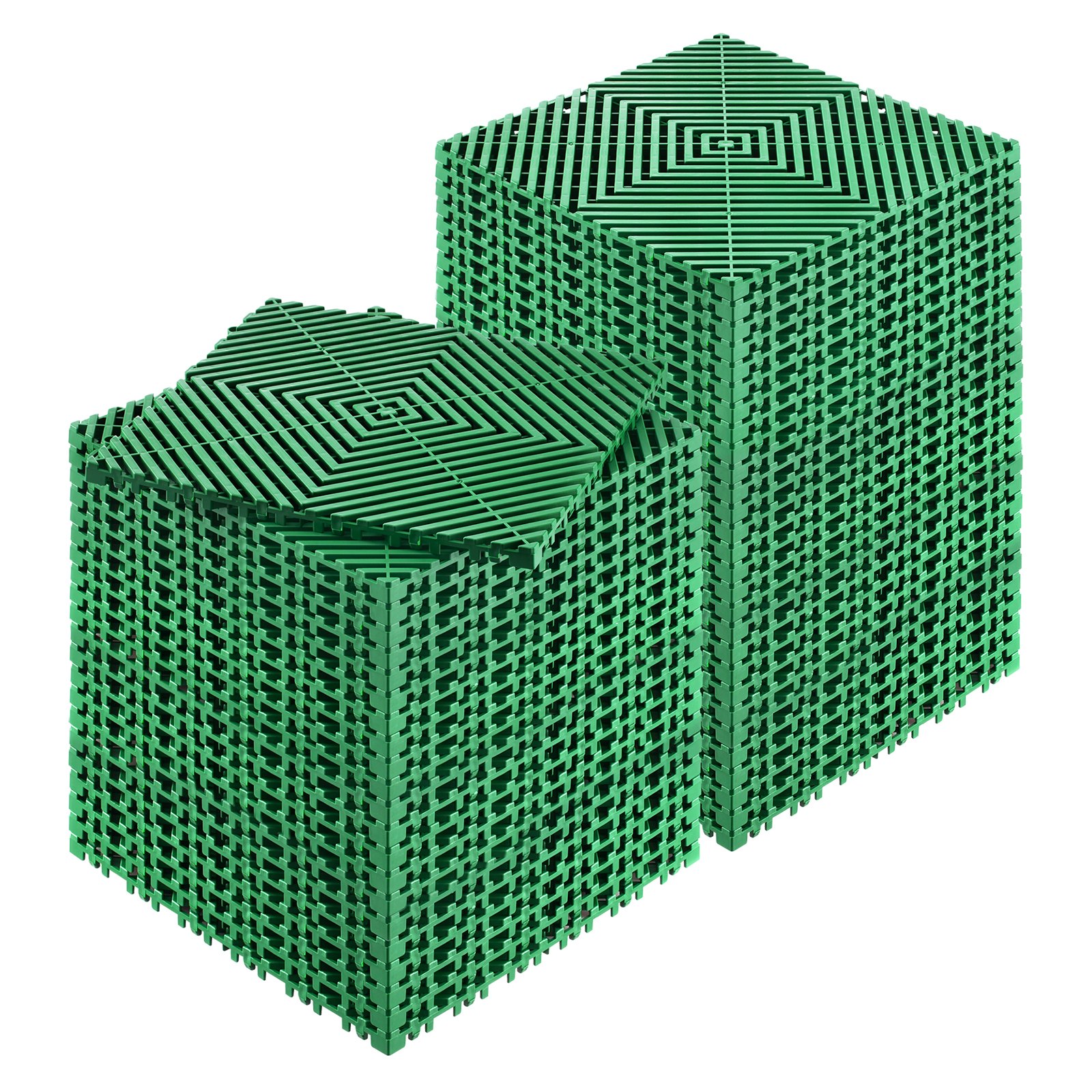 Interlocking Drainage Mat, 50 Pcs Modular Interlocking Cushion, 12” X 12” Splicing Drainage Mats, Non-Slip Green PP Drainage Floor Tile And Shower Mat, For Garage, Garden, Kitchen & Outdoor
