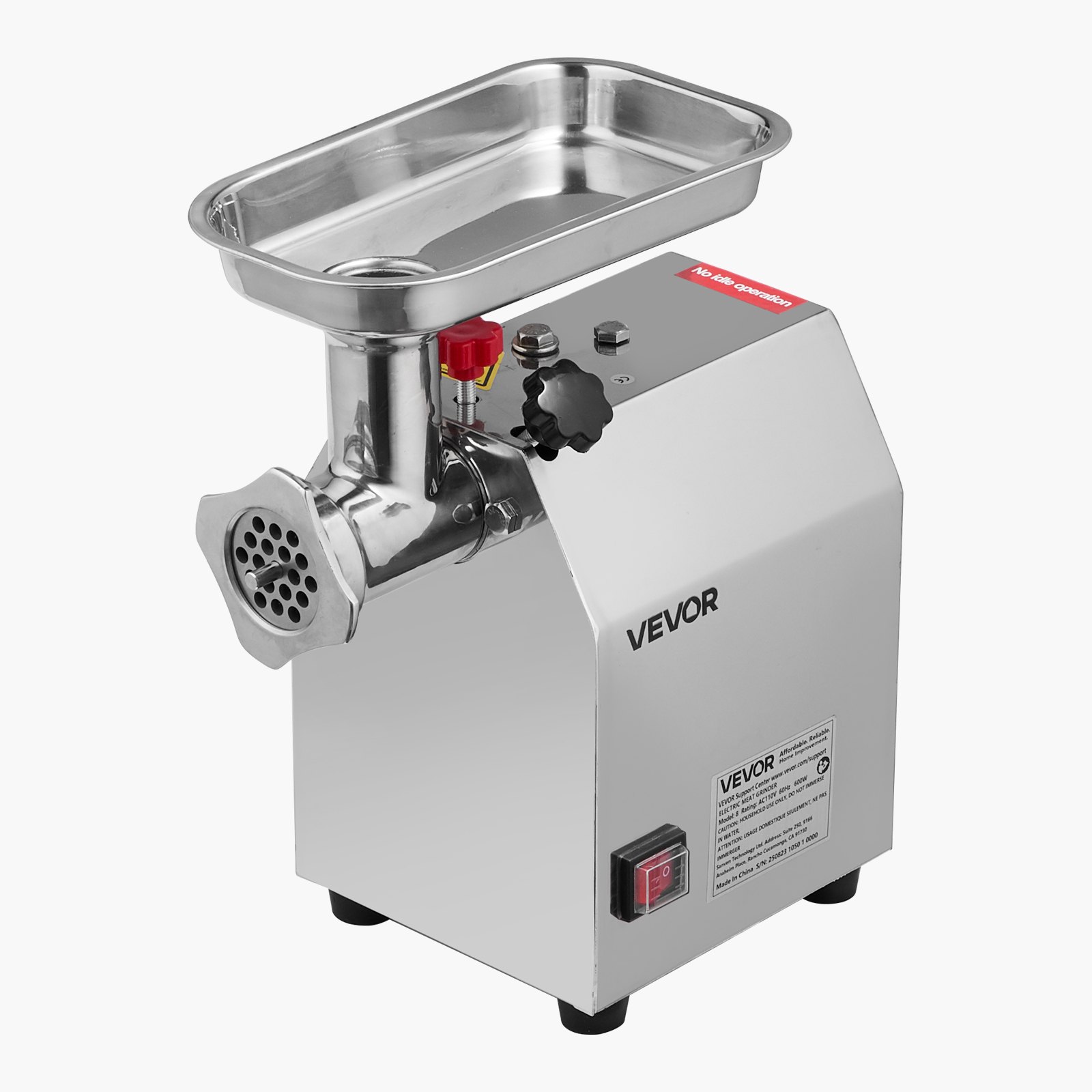 Picadora de carne eléctrica comercial #8, 5 libras/min, 600W, para salchichas