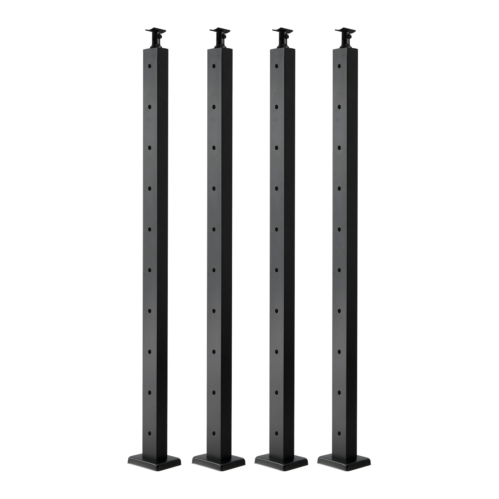 Poste para barandilla de cable, acero inoxidable, 36x2x2 pulgadas, negro, 4JZLGZXHS914MY65M001V0