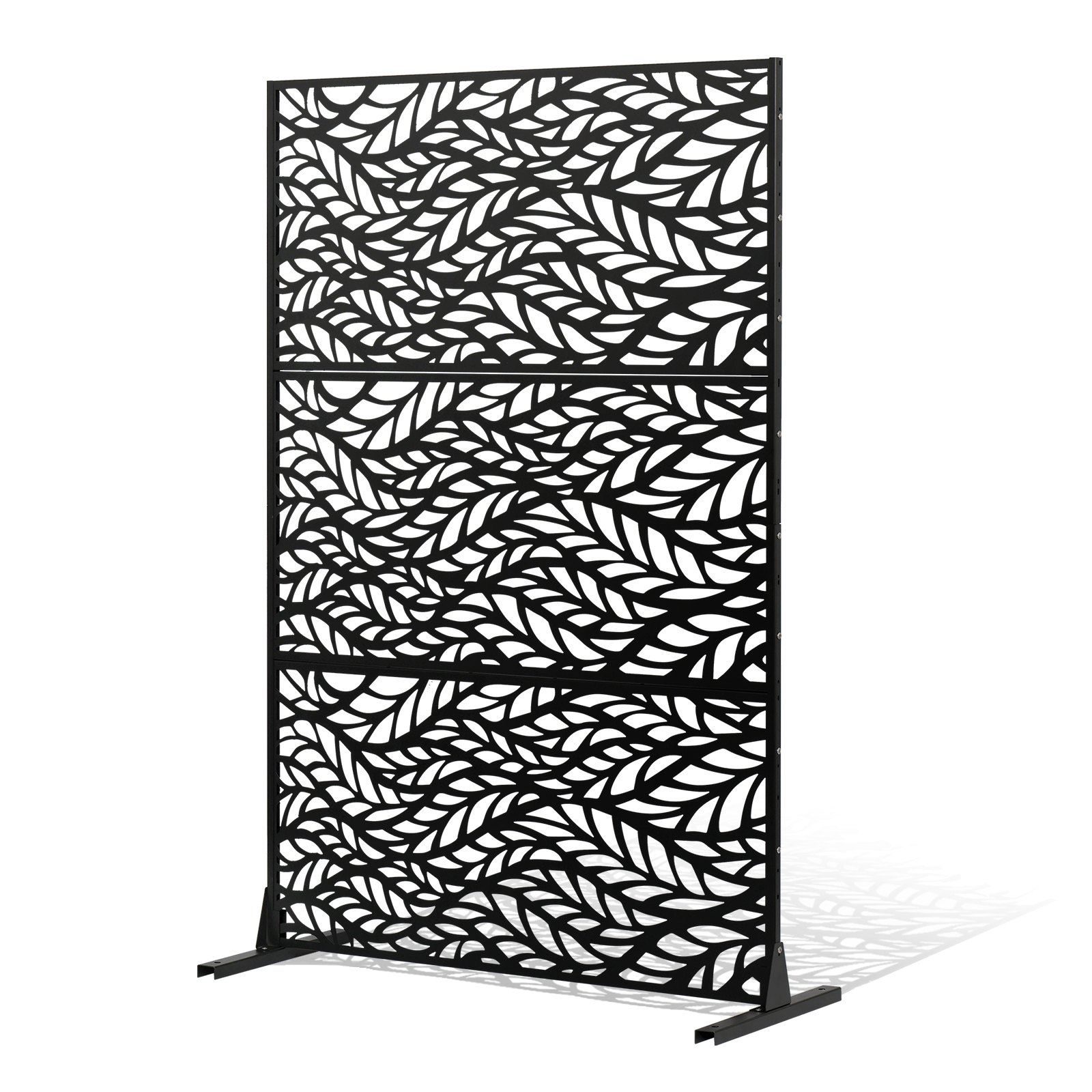 Pantalla de privacidad de metal exterior 47 x 72 pies para patio, negra