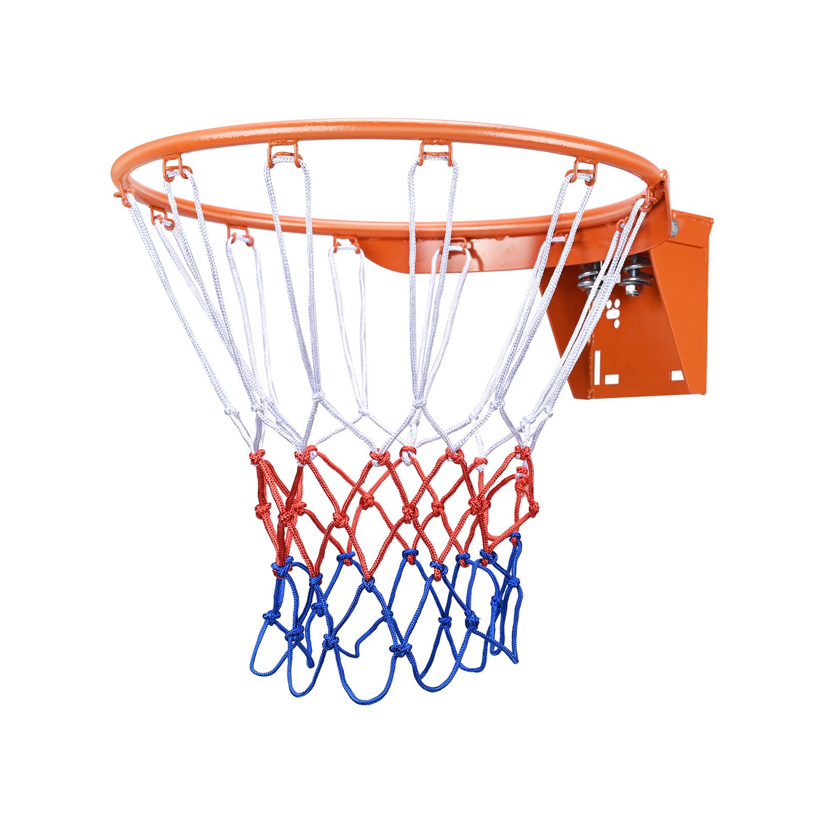 Basketball Rim, Wall Door Mounted Basketball Hoop, Heavy Duty Q235 Basketball Flex Rim Goal Replacement With Net, Standard 18" Indoor And Outdoor Hanging Basketball Hoop For Kids Adults