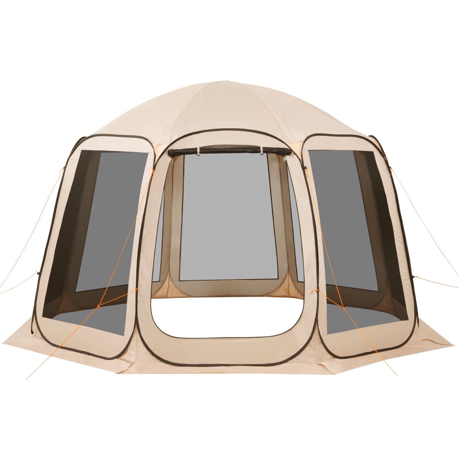 Screen House Tent, 12 X 11 Ft, 10-12 Person Pop Up Screen Tent, Portable Screened In Canopy With Carry Bag, Netting Sides, Ground Stakes, For Garden, Patio, Backyard, Outdoor Activities, Beige