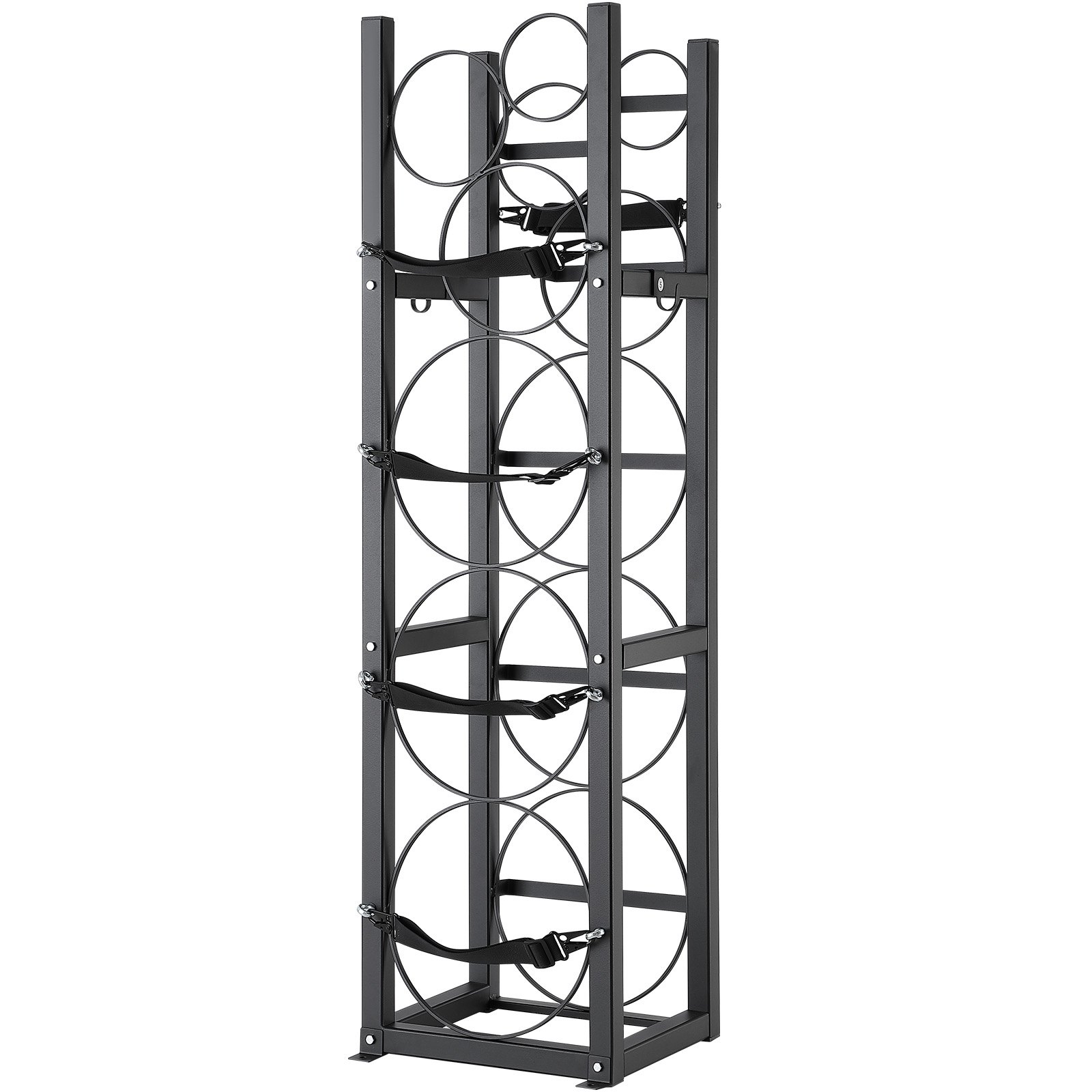 Refrigerant Tank Rack, With 3 X 30lbs And Other 3 Small Bottle Tanks, Cylinder Tank Rack 12.79x12.99x47.12 In, Refrigerant Cylinder Rack And Holders For Freon, Gases, Oxygen, Nitrogen