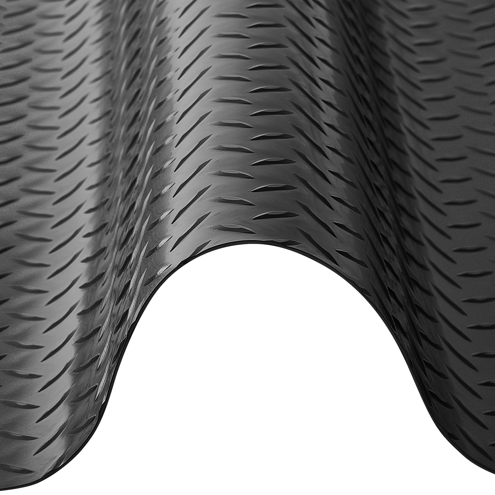 Rollo de piso para garaje de PVC, 7.5 x 17 pies, 2.2 mm, antideslizante, negro