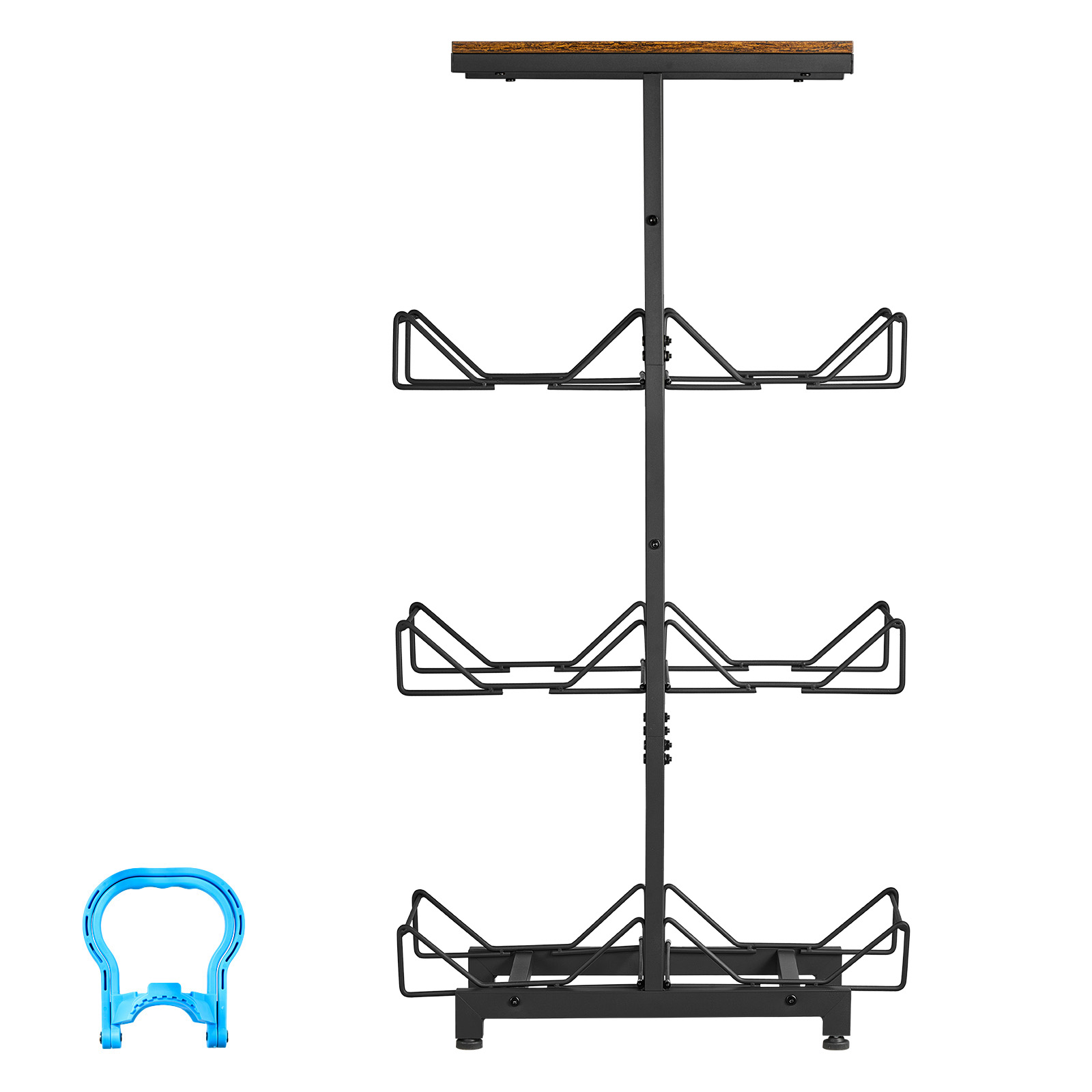 Soporte para garrafones de agua, 4 niveles, doble fila, para 6 botellas, plegable