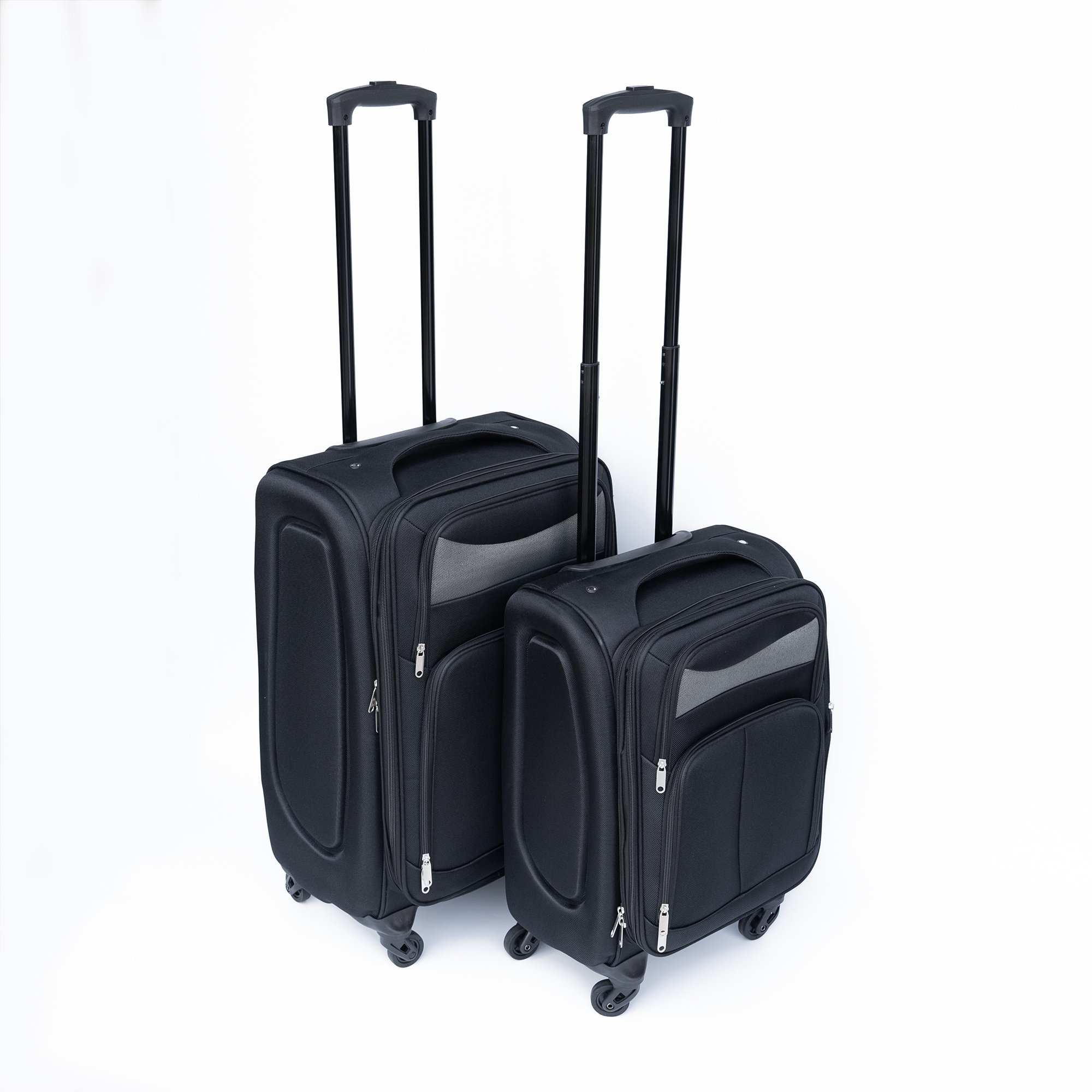 20 24  Two-piece Suitcase Suitcase Set Oxford Trolley Case Without Password Lock Universal Wheel BLACK