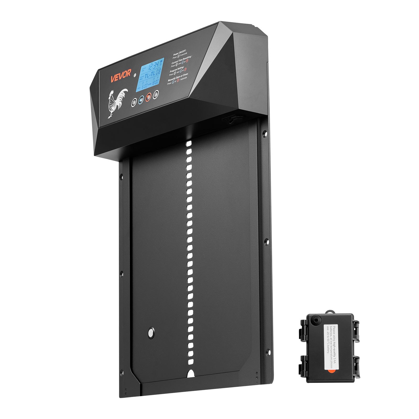 Automatic Chicken Coop Door, DC & Battery Powered Chicken Door With LCD Display, Light Sensor, Timer & Manual Setting, Anti-Pinch Security, Durable Aluminum Alloy, Chick Run Gate Opener For Farm